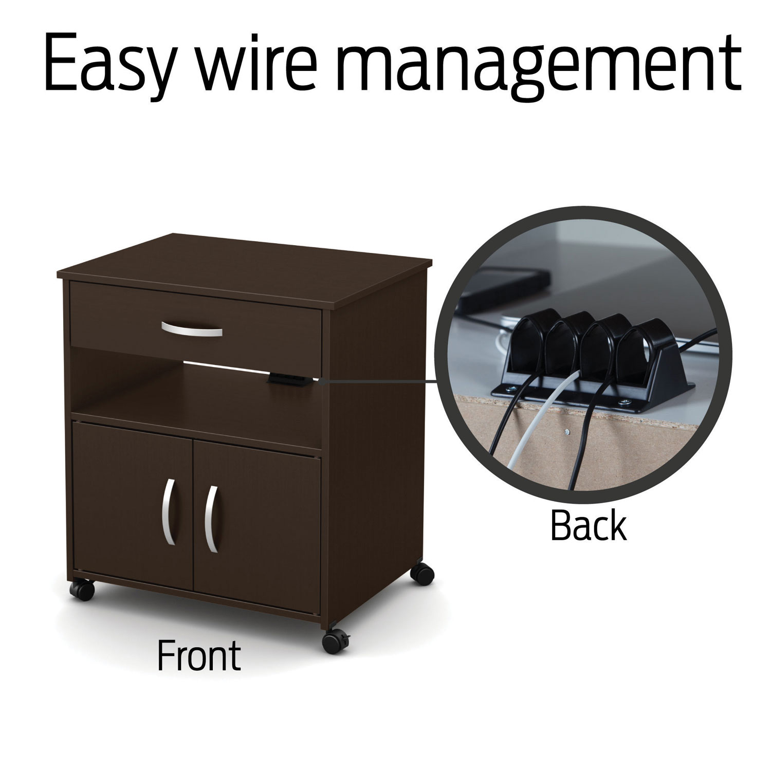 Chariot mobile contemporain Fiesta pour four à micro-ondes - Chocolat