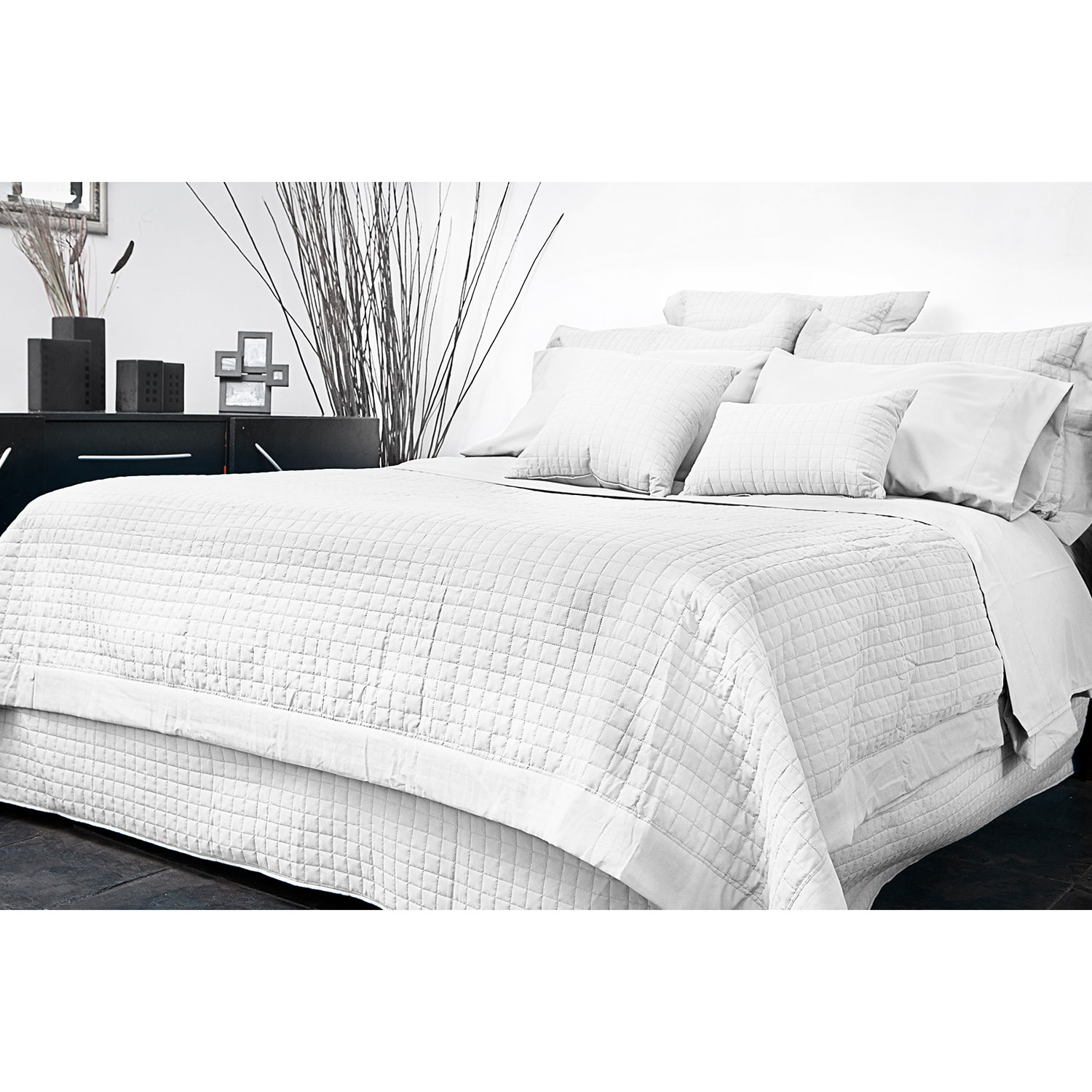Gouchee Design Grid Collection Microfiber Duvet Cover Set Double Gouchee Design Grid Collection Microfiber Duvet Cover Set Double Full White Only