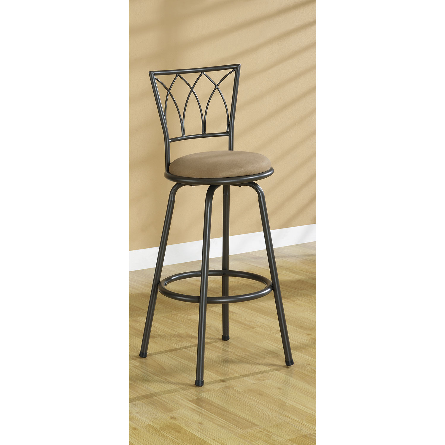 Tabouret de bar contemporain à hauteur de comptoir Mecca - Ensemble de 2 - Café foncé