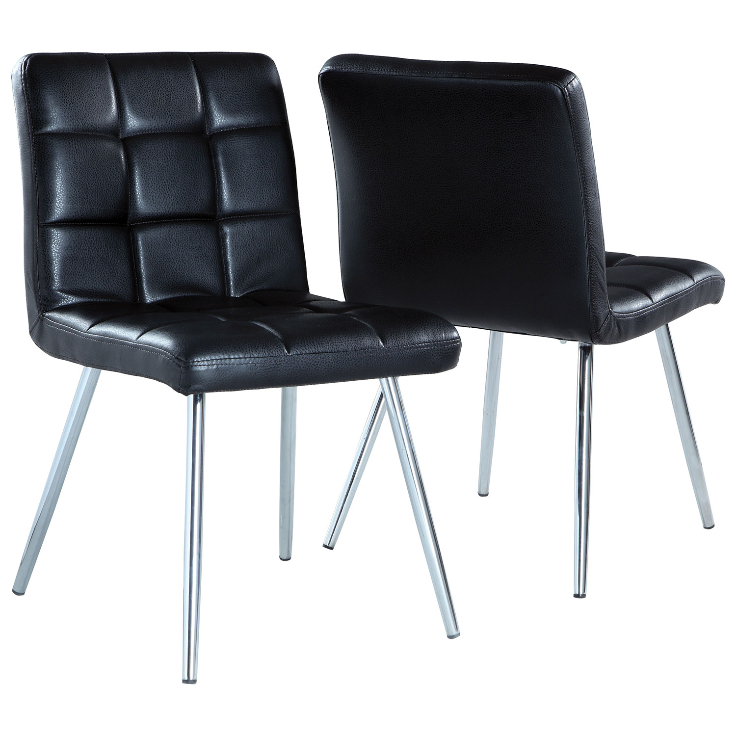 Chaise de salle à manger de style moderne - Ensemble de 2 - Noir
