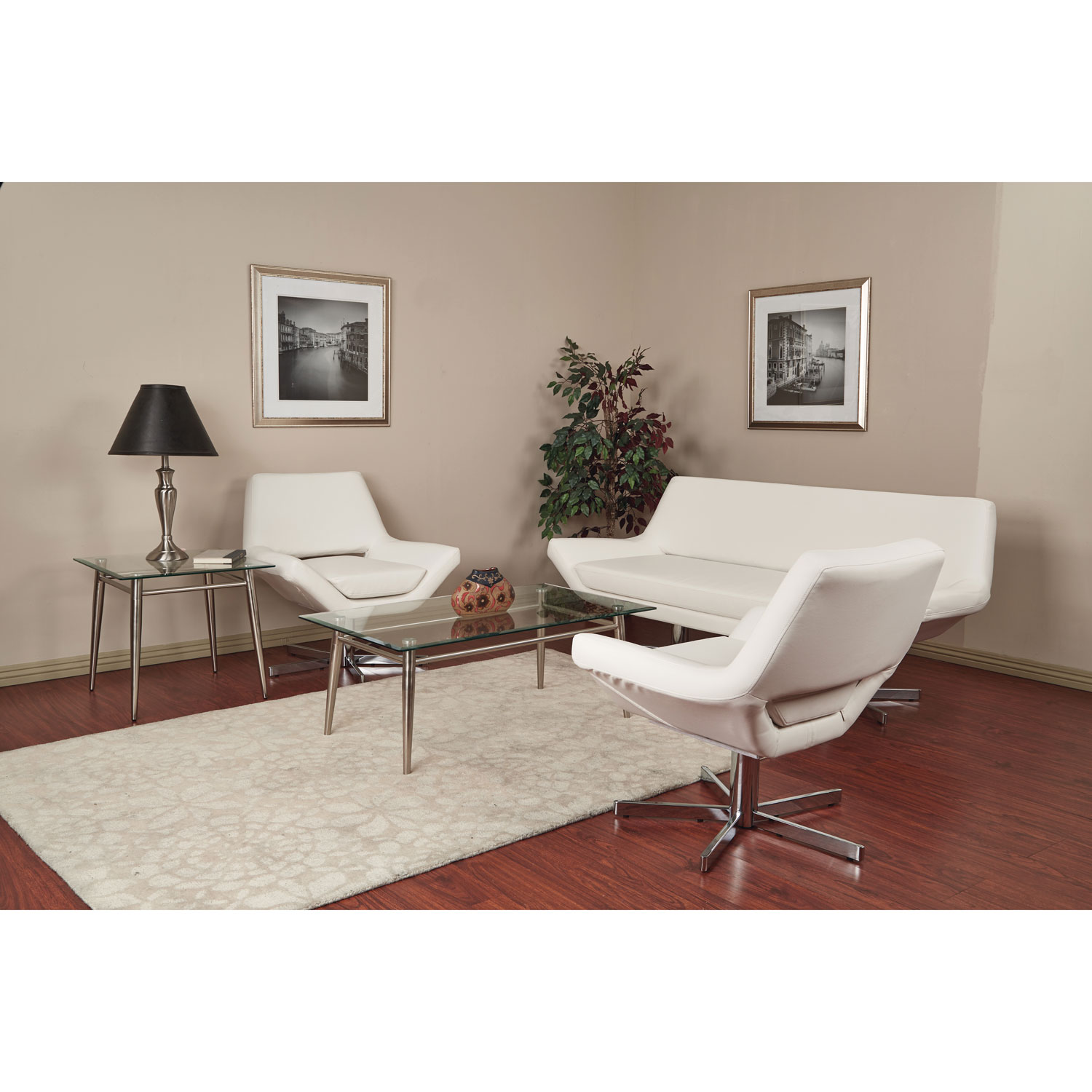 Table basse rectangulaire avec surface en verre Avenue Six Brooklyn