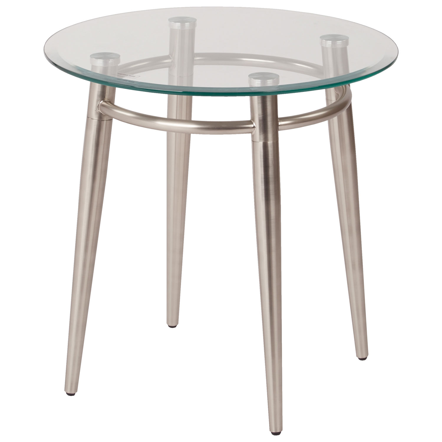 Table de bout ronde avec surface en verre Avenue Six Brooklyn