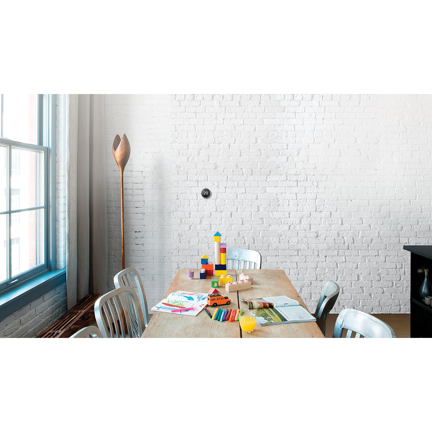 Thermostat intelligent Wi-Fi Google Nest Learning - Acier inoxydable