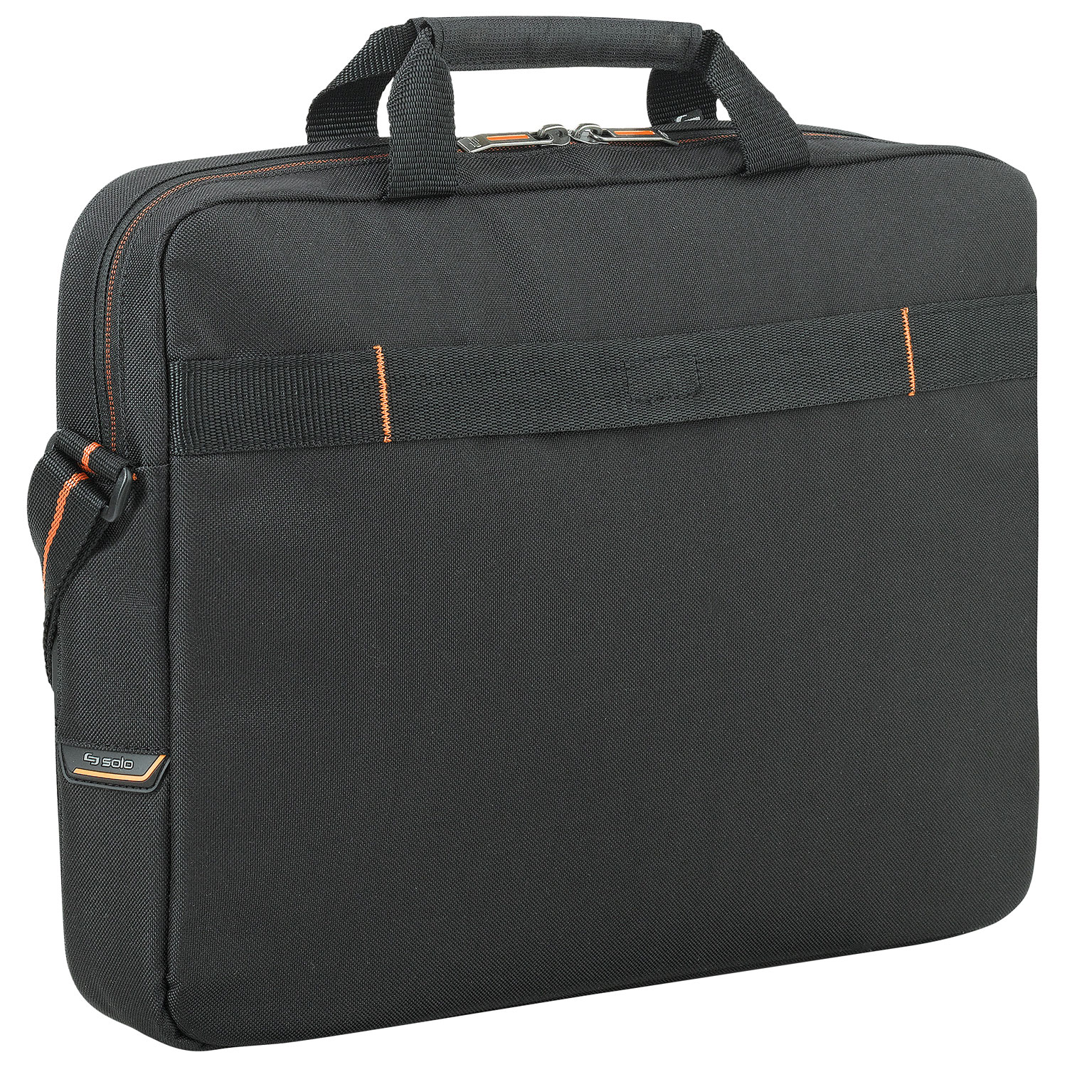 Mallette mince de Solo pour portable de 15,6 po - Noir - Orange