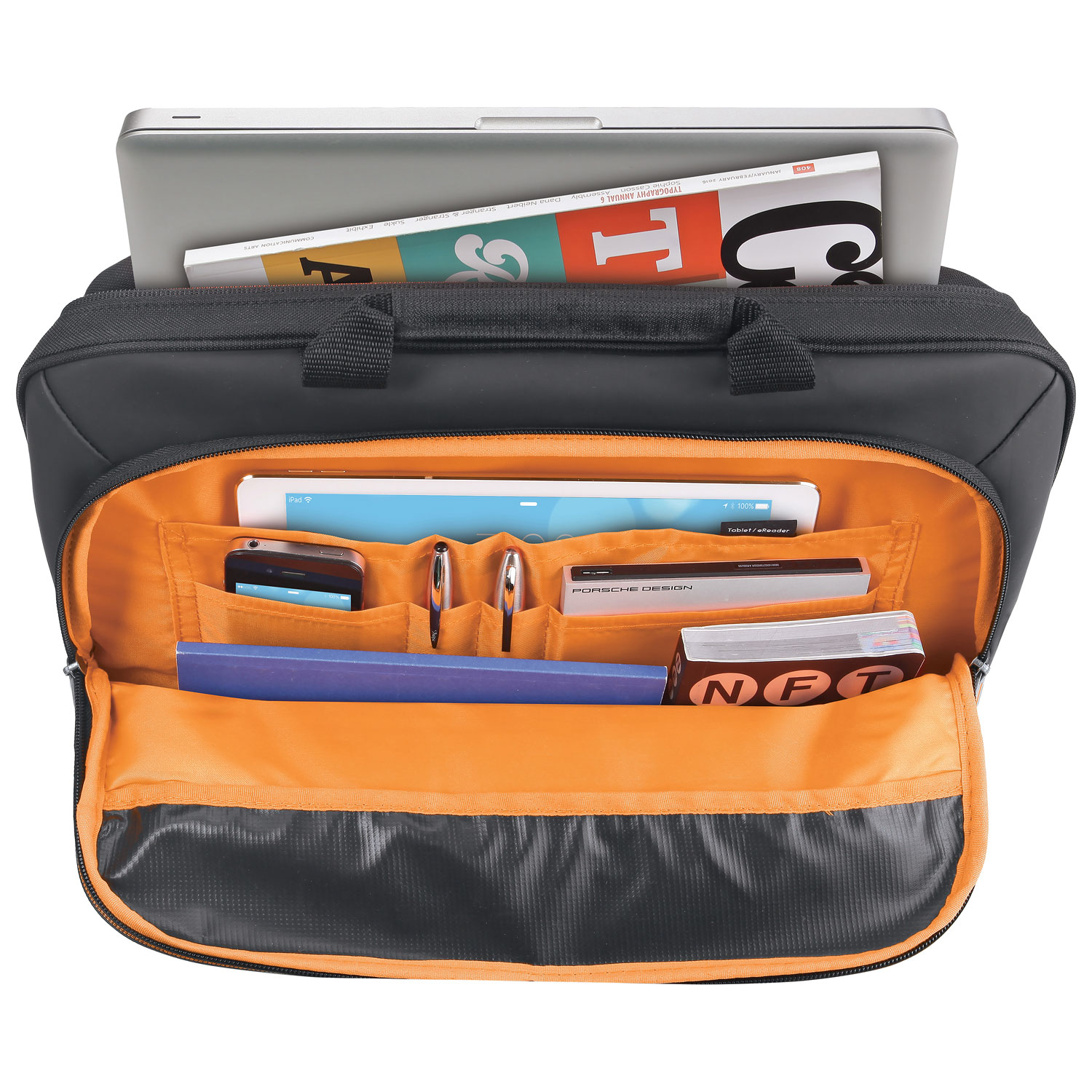 Mallette mince de Solo pour portable de 15,6 po - Noir - Orange