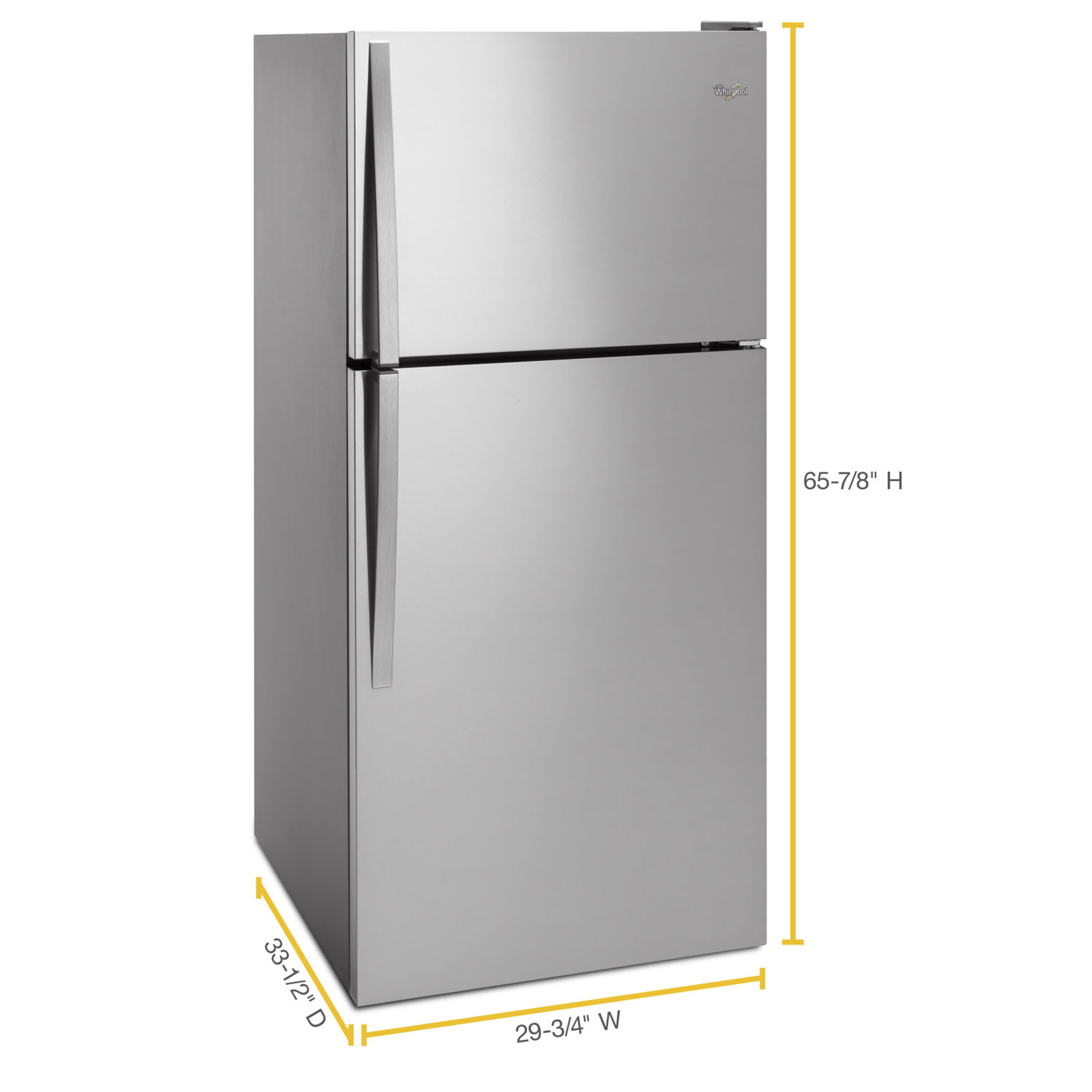Réfrigérateur à congélateur supérieur 30 po 18,2 pi3 de Whirlpool - Acier inoxydable