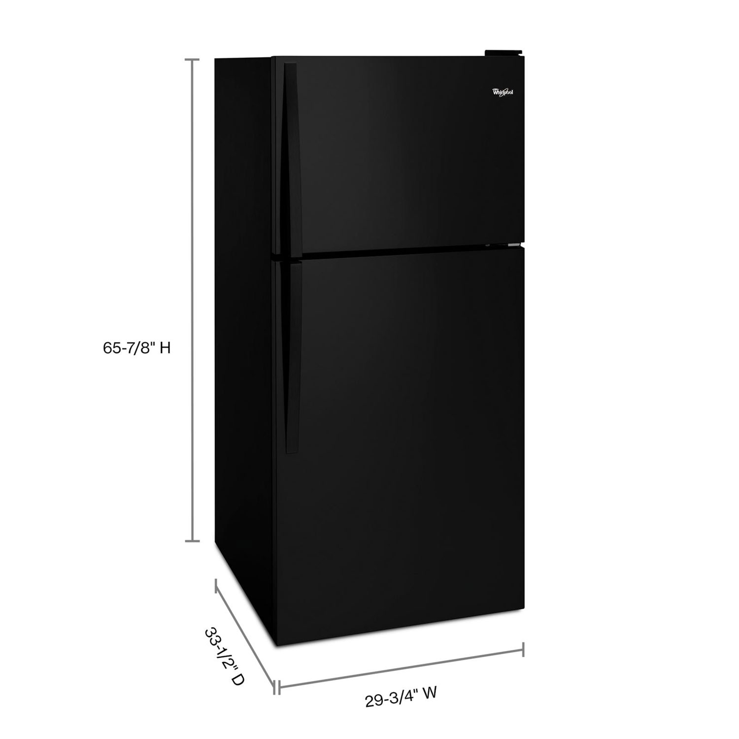 Réfrigérateur à congélateur supérieur de 30 po et 18,2 pi³ de Whirlpool - Noir