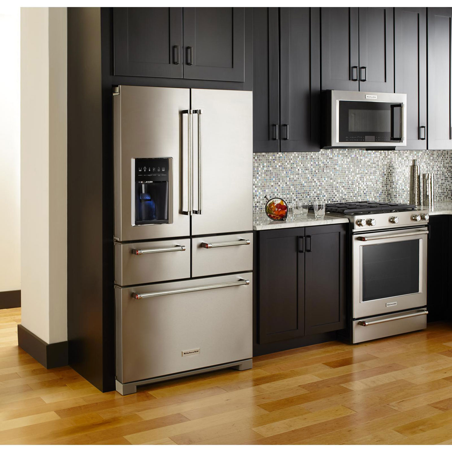 Réfrigérateur à deux portes 25,8 pi3 36 po, distributeur de glaçons et d'eau de KitchenAid - Inox