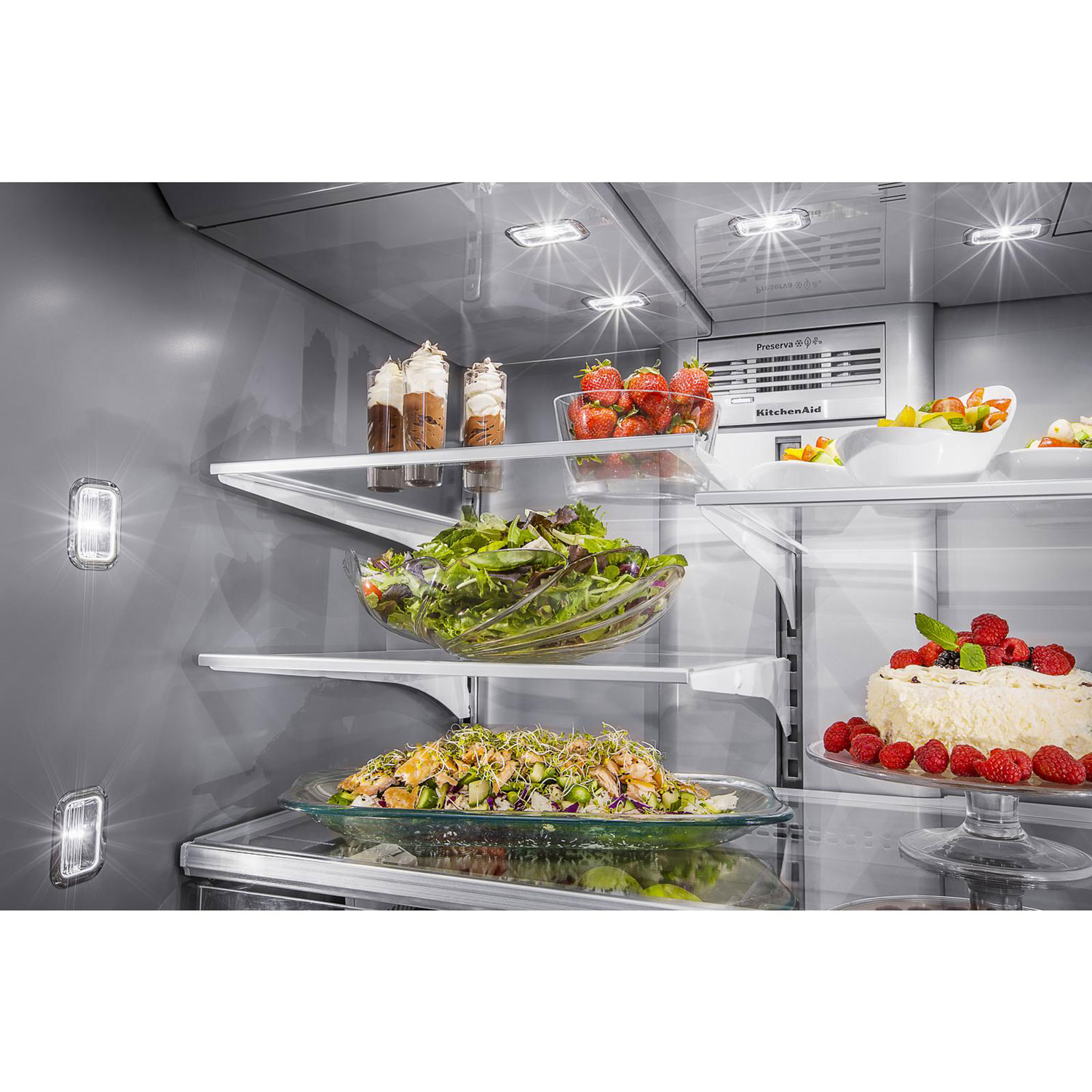 Réfrigérateur à deux portes 25,8 pi3 36 po, distributeur de glaçons et d'eau de KitchenAid - Inox