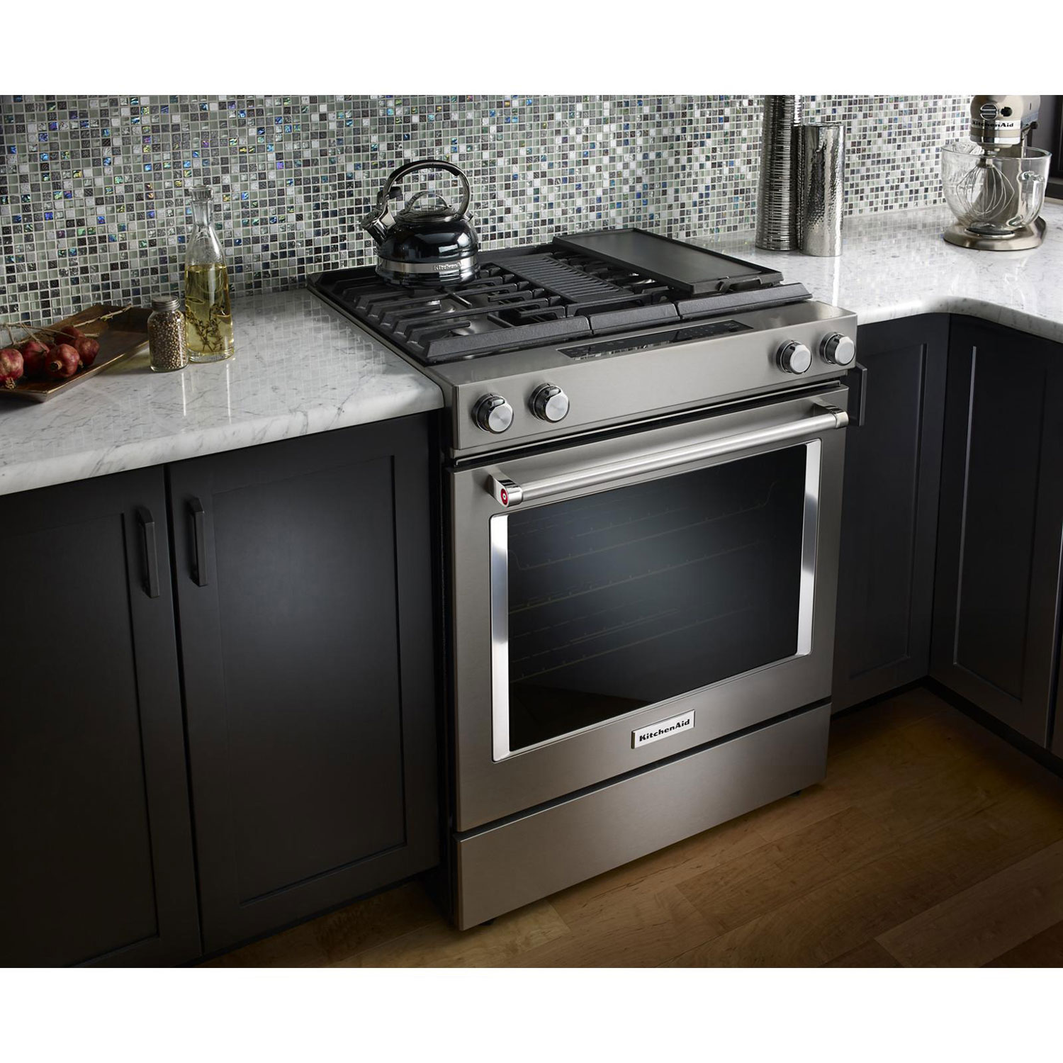 Cuisinière encastrable biénergie de 30 po avec four autonettoyant de 6,4 pi3 de KitchenAid - Inox