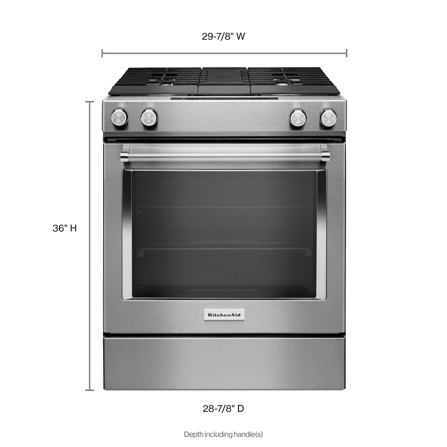 Cuisinière encastrable biénergie de 30 po avec four autonettoyant de 6,4 pi3 de KitchenAid - Inox