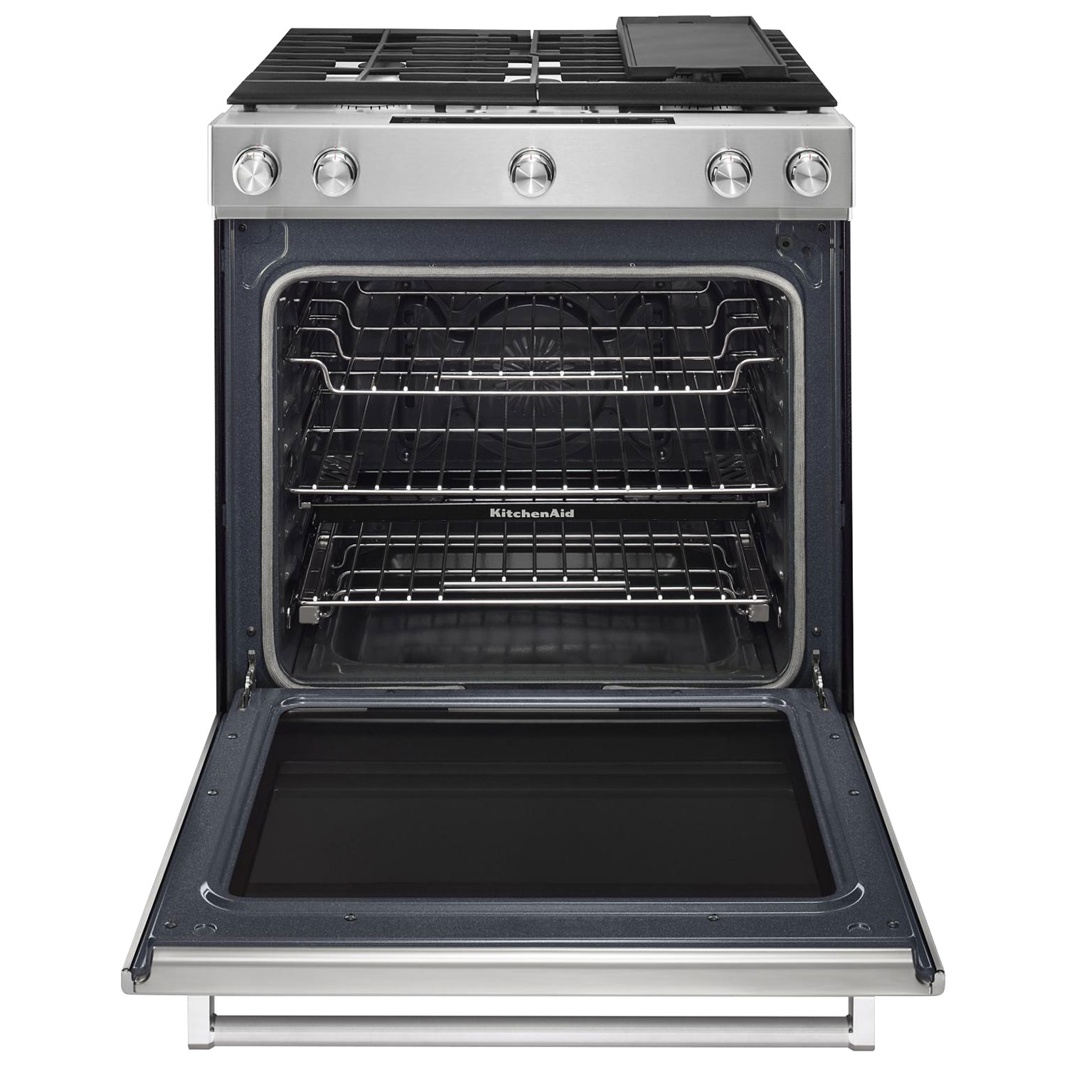 Cuisinière encastrable biénergie 30 po 5 brûleurs four autonet convection 7,1 pi3 KitchenAid - Inox