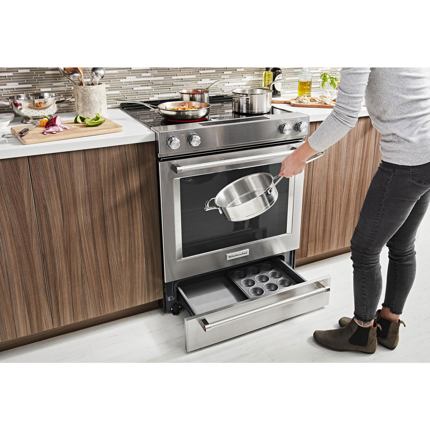 Cuisinière électrique encastrée convection véritable 6,4 pi3 30 po KitchenAid - Inox