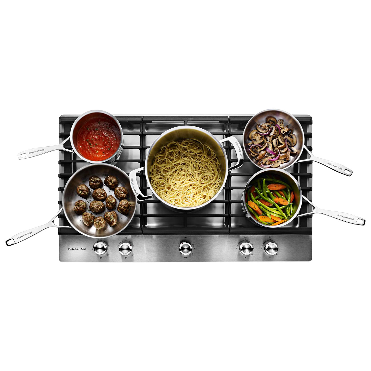 KitchenAid 36" 5-Burner Gas Cooktop - Stainless Steel