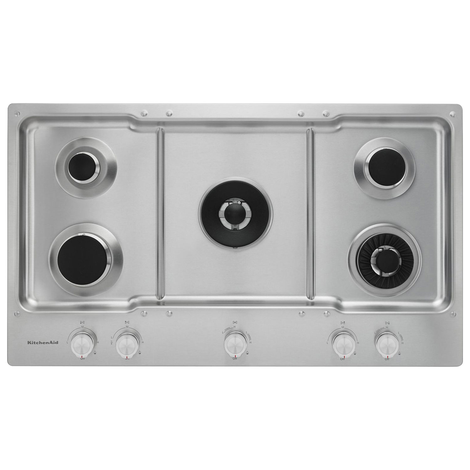 KitchenAid 36" 5-Burner Gas Cooktop - Stainless Steel