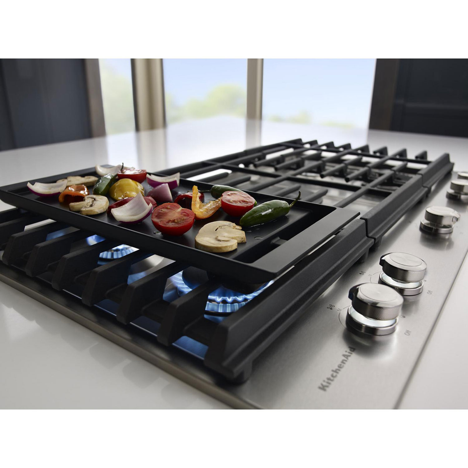 KitchenAid 36" 5-Burner Gas Cooktop - Stainless Steel