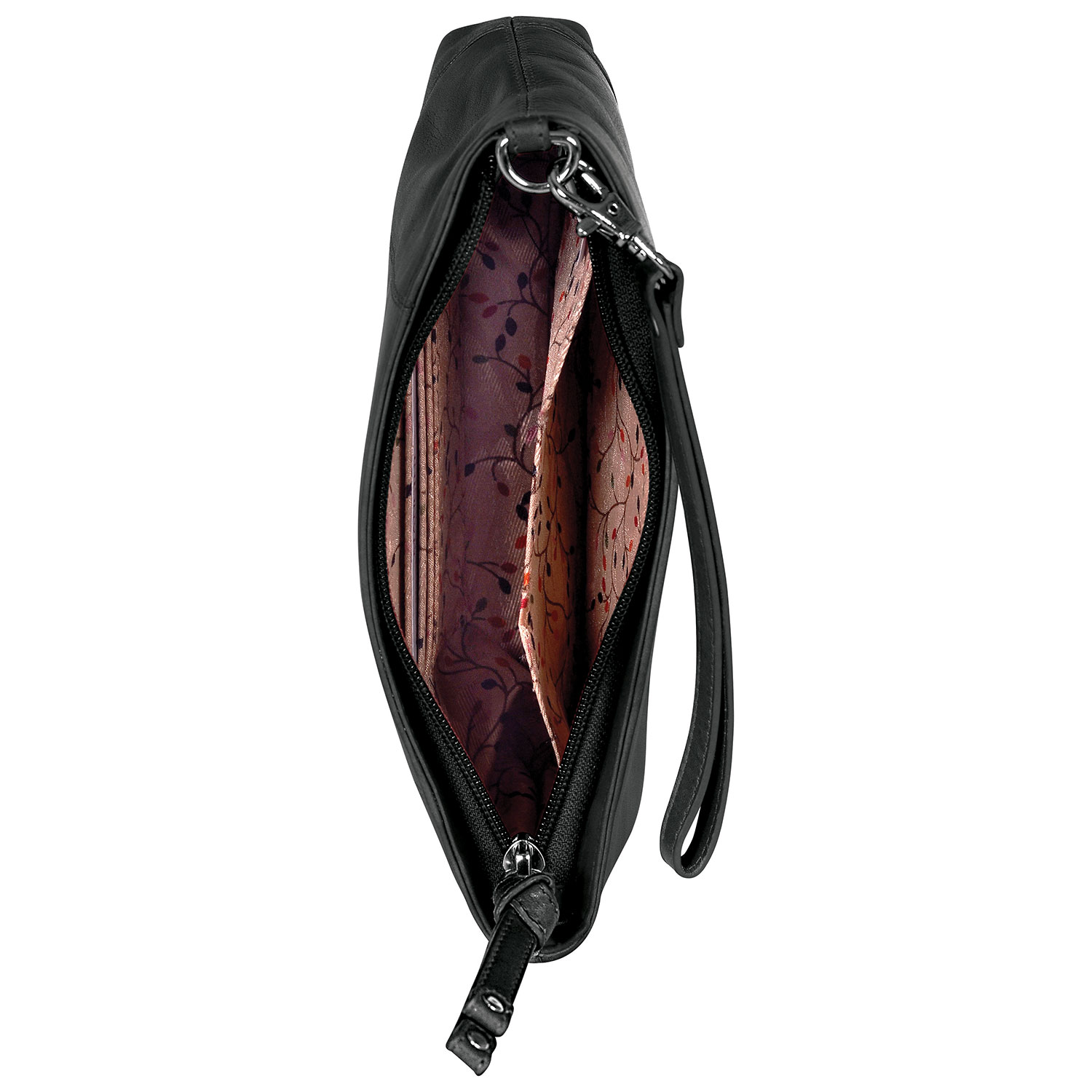 Étui-portefeuille avec dragonne en cuir Casablanca de Mancini - Noir