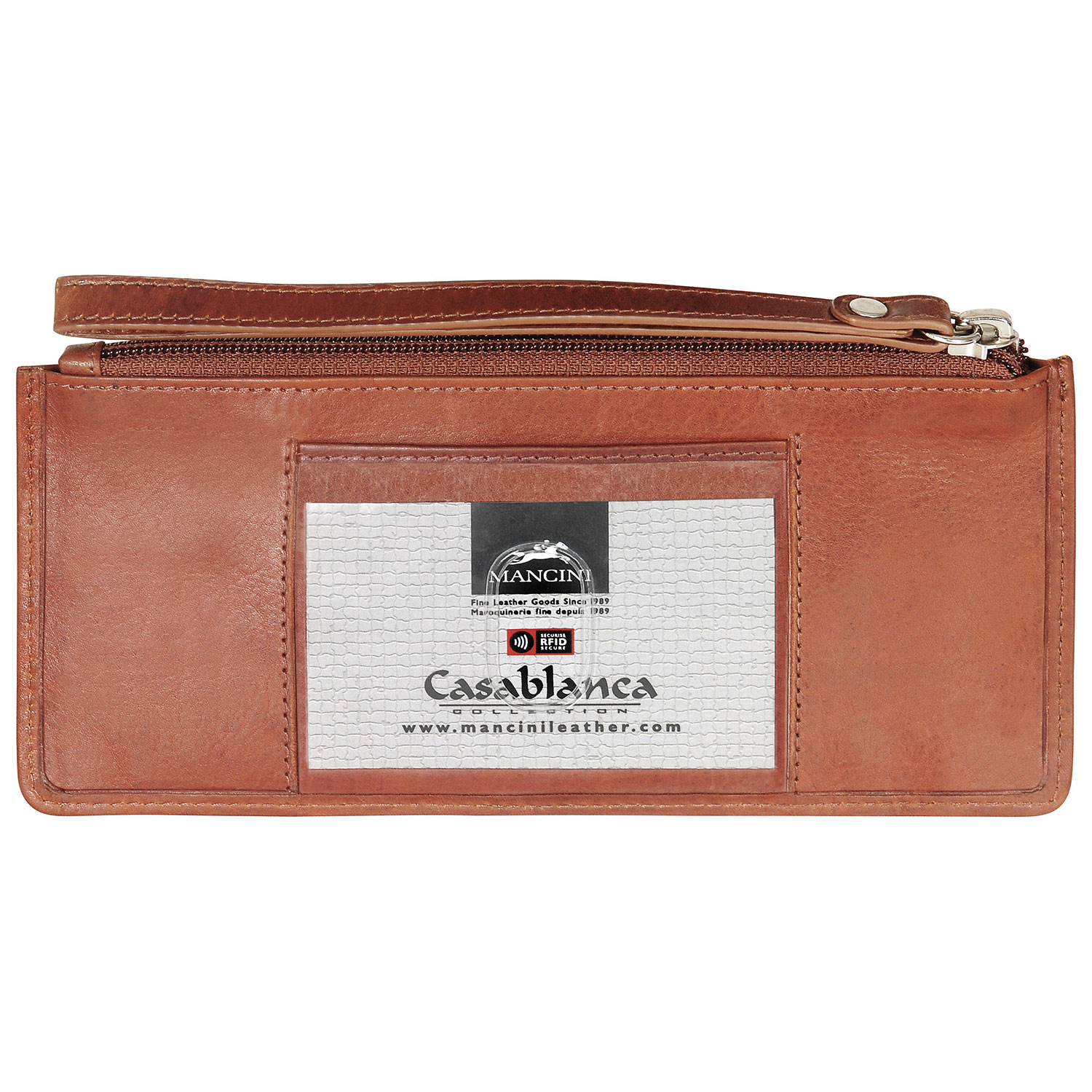 Pochette portefeuille en cuir Casablanca de Mancini - Cognac