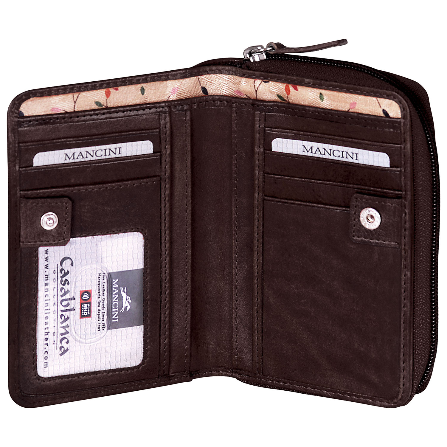 Pochette portefeuille en cuir Casablanca de Mancini - Brun