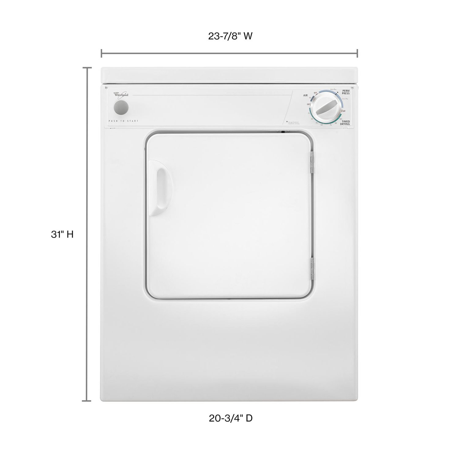Sécheuse électrique 3,4 pi³ de Whirlpool - Blanc