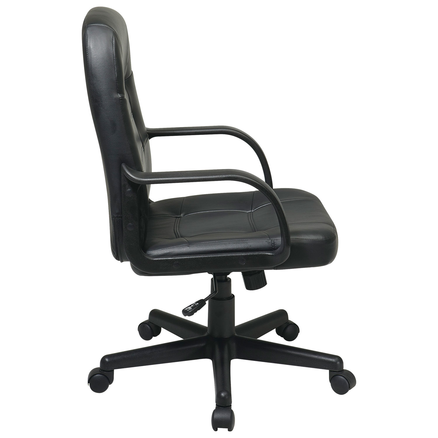 Work Smart Ergonomic Mid Back Bonded Leather Manager Chair Black Work Smart Ergonomic Mid Back Bonded Leather Manager Chair Black Office Chairs Best Canada