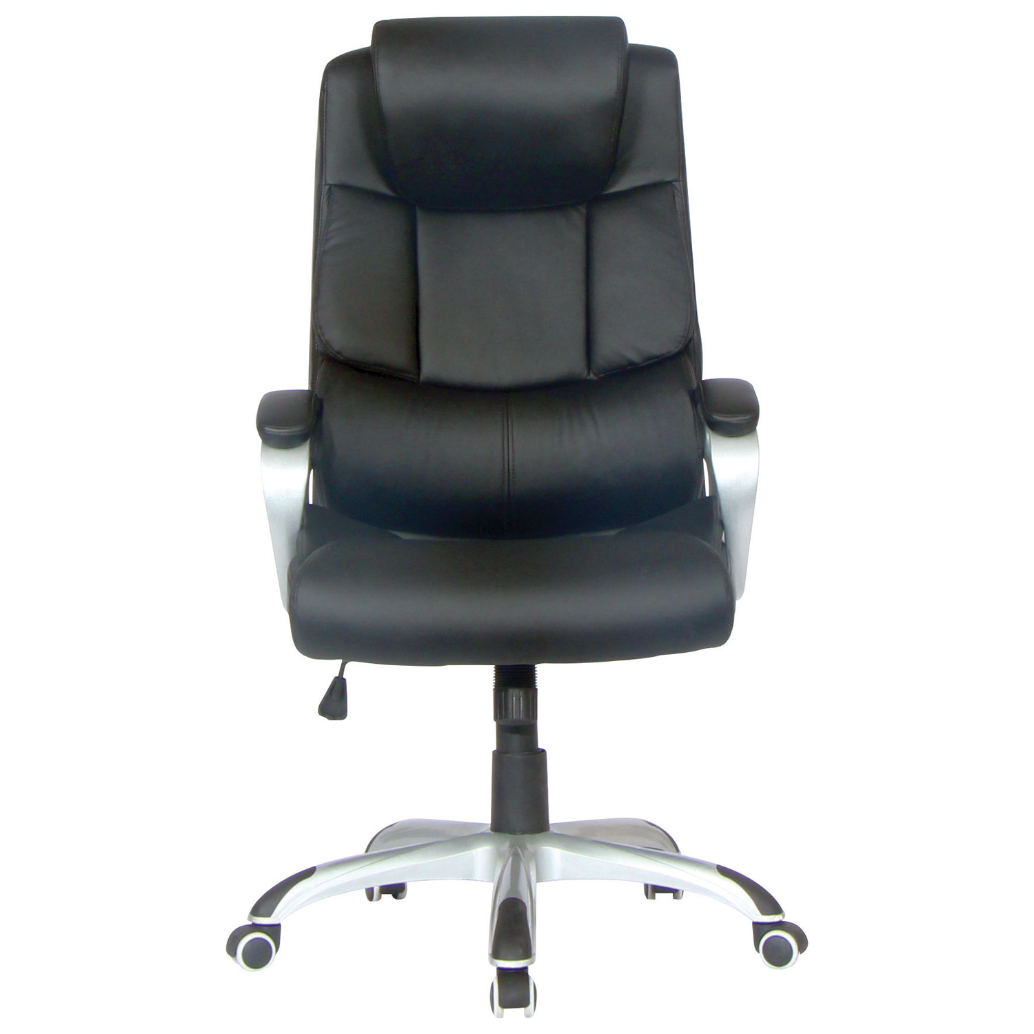 Chaise de bureau ergonomique en cuir à dossier élevé de TygerClaw - Noir