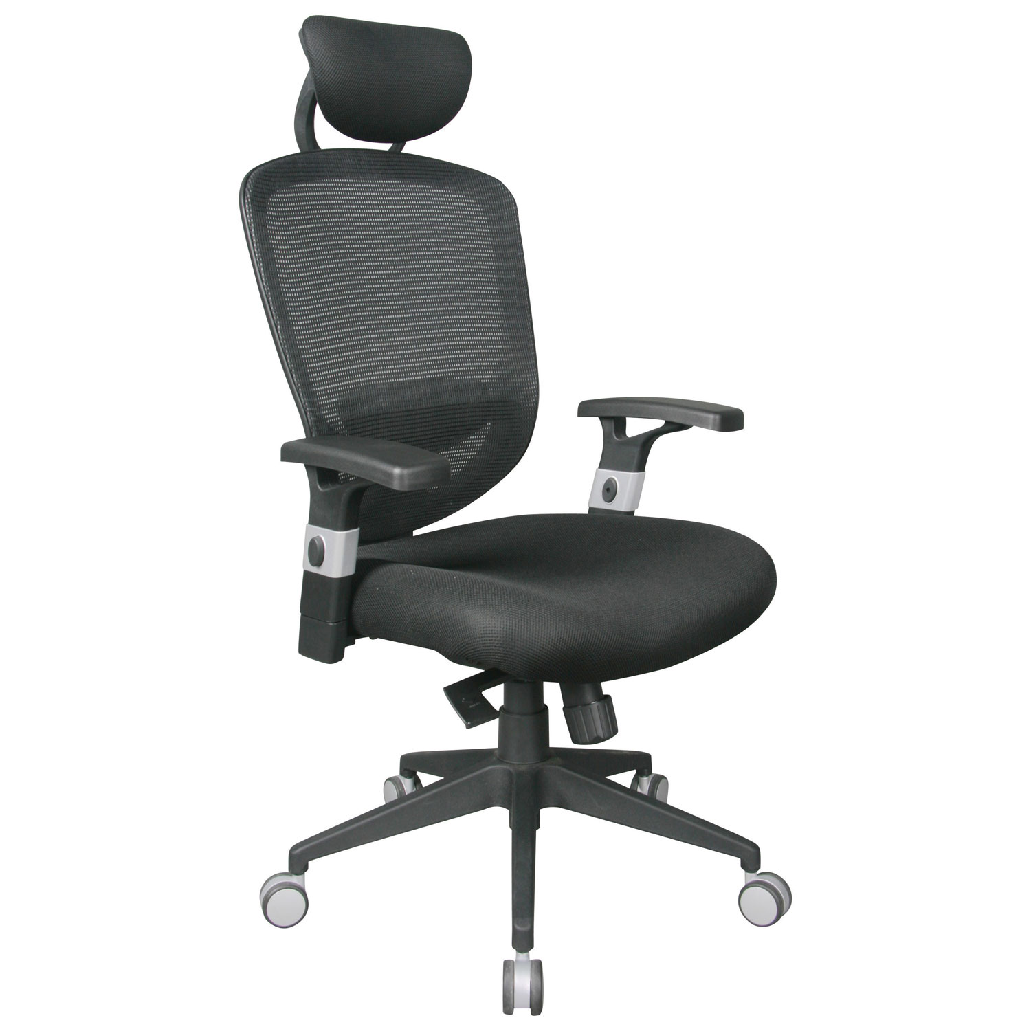 Chaise de bureau ergonomique en tissu maillé à dossier élevé de TygerClaw - Noir