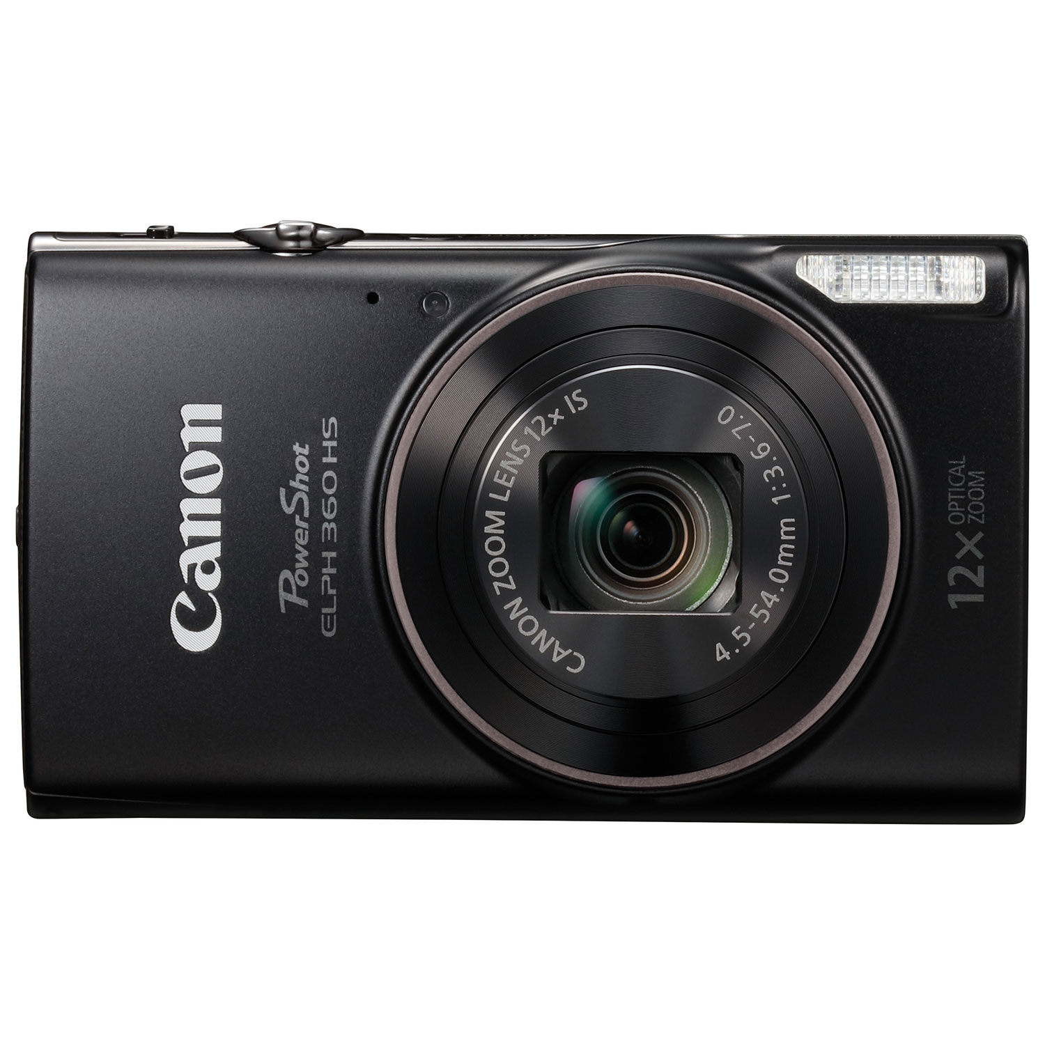 Canon PowerShot ELPH 360 HS WiFi 20.2MP 12x Optical Zoom Digital Camera - Black