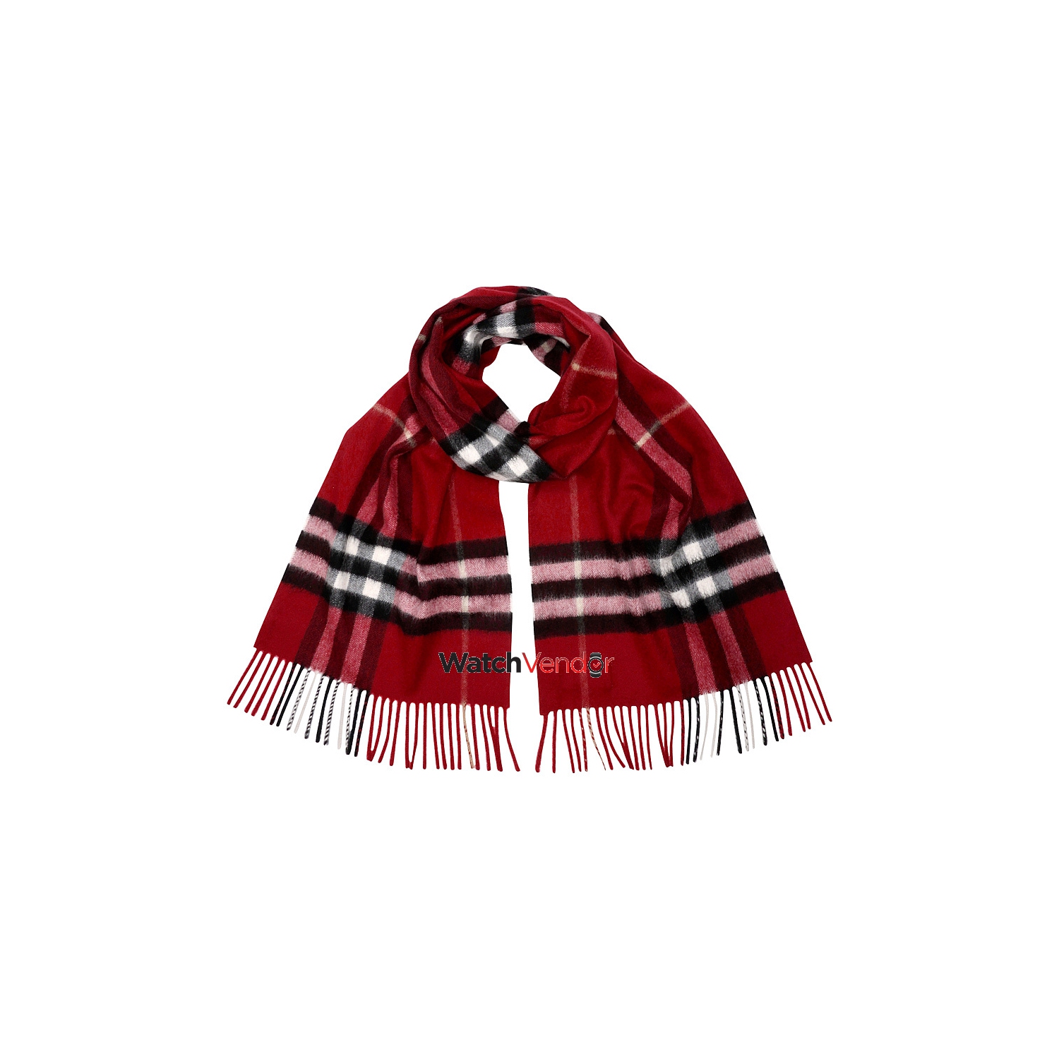 Burberry Classic Cashmere Scarf in Check - Parade Red
