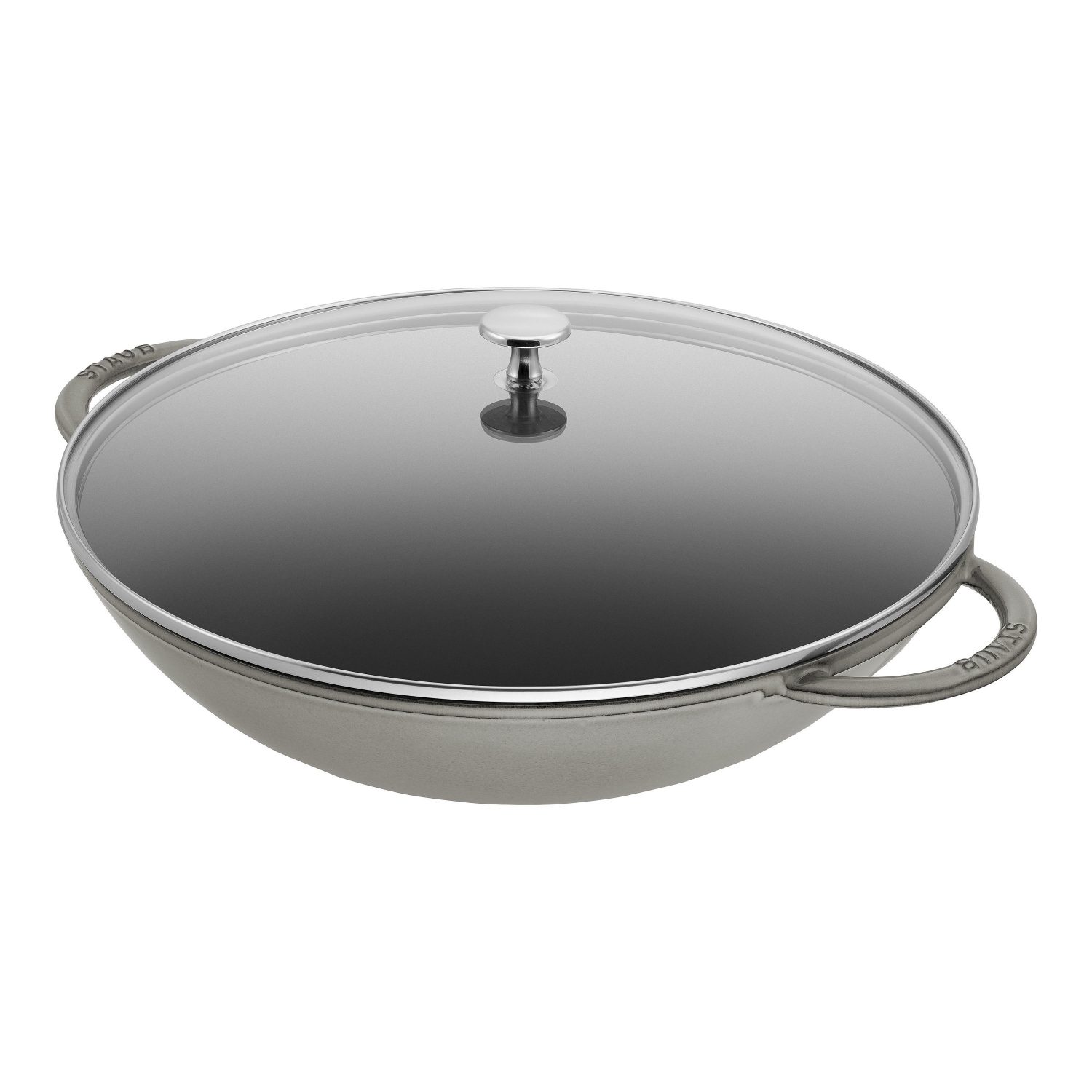 Staub Grey Cast Iron Wok - 14.5" / 37 cm