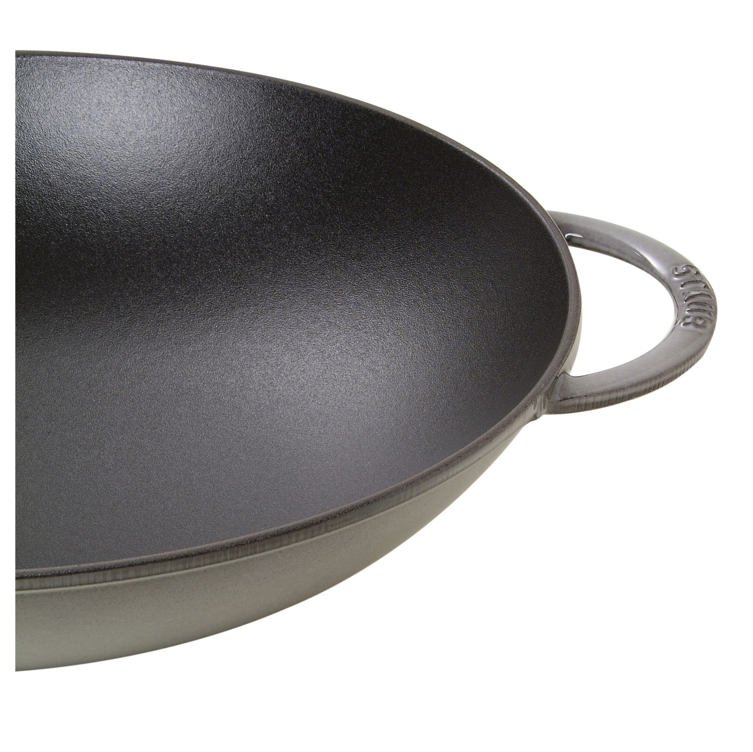 Staub Grey Cast Iron Wok - 14.5" / 37 cm