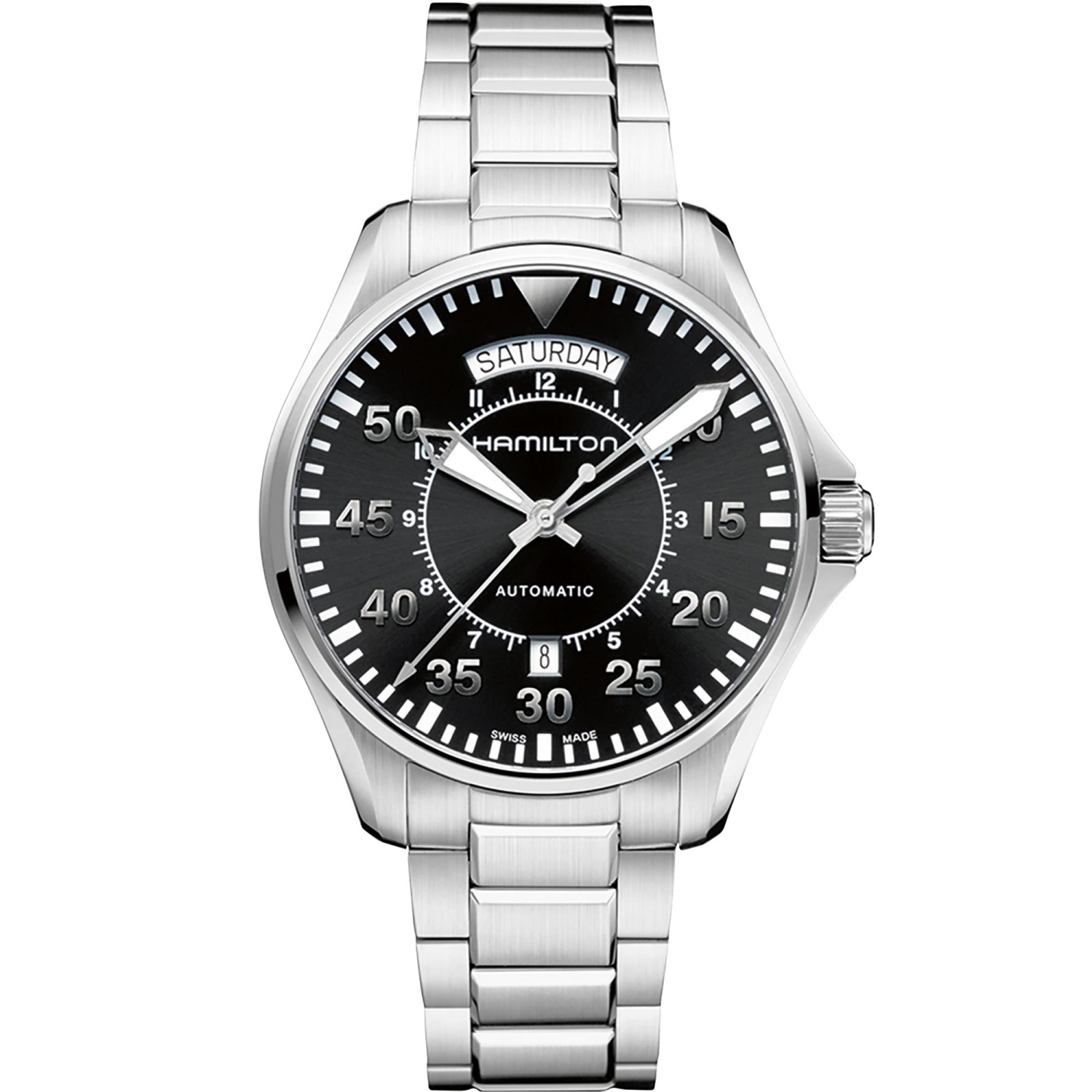 Hamilton Pilot Day Date Automatic Stainless Steel Mens Watch H64615135