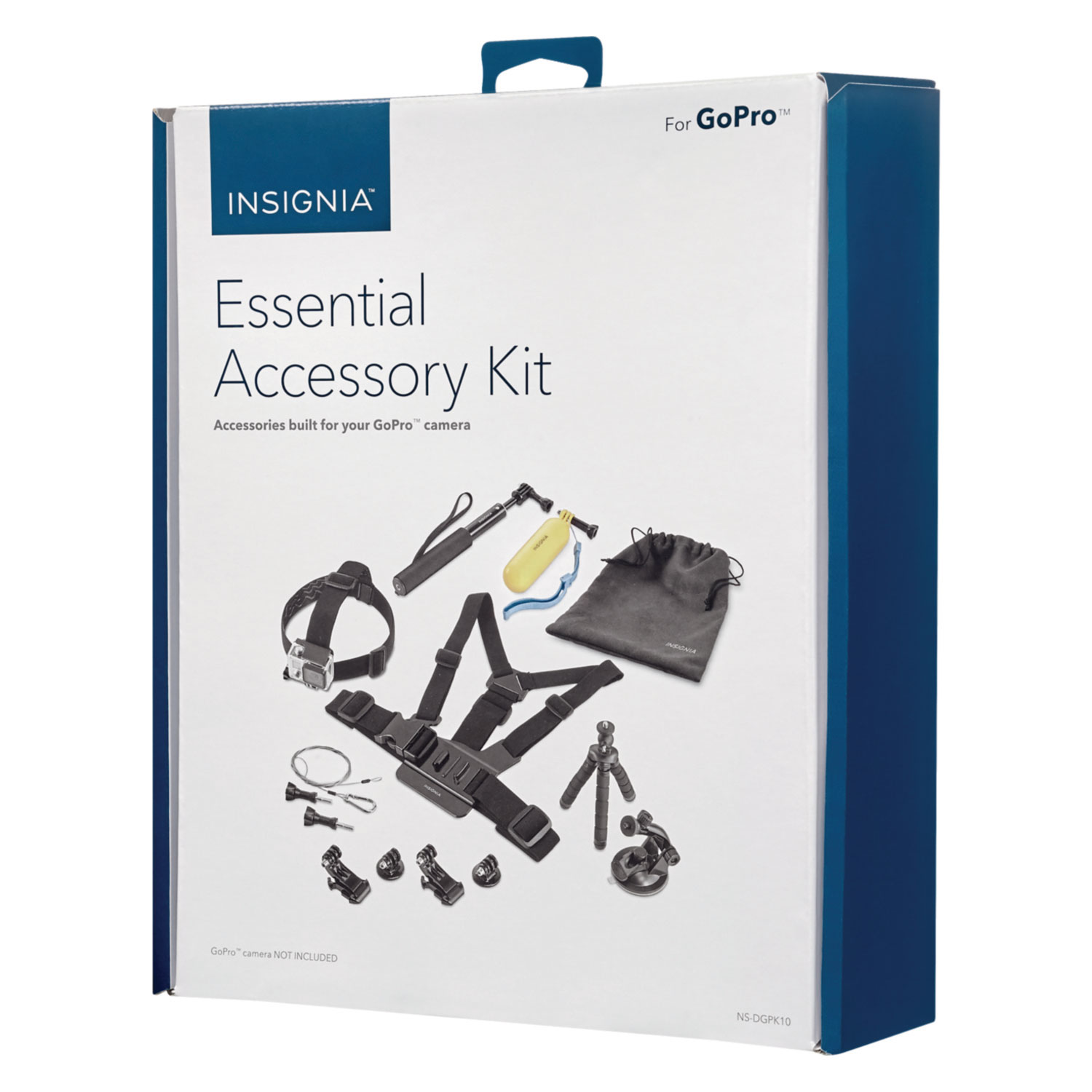 Insignia Essential 10 Piece Accessory Kit for GoPro Action Camera (NS-DGPK10-C)
