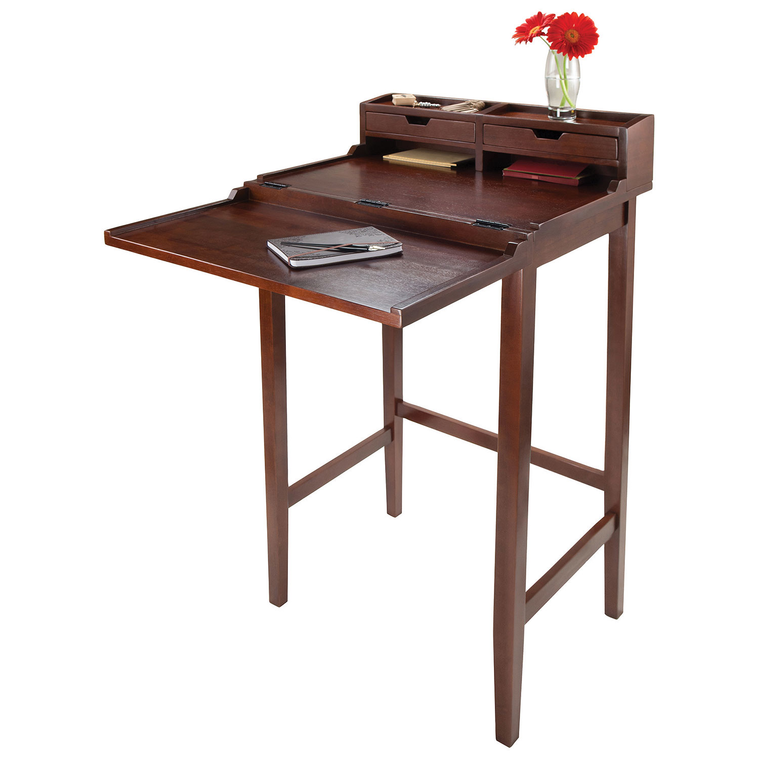 Brighton Transitional Standing Desk - Antique Walnut