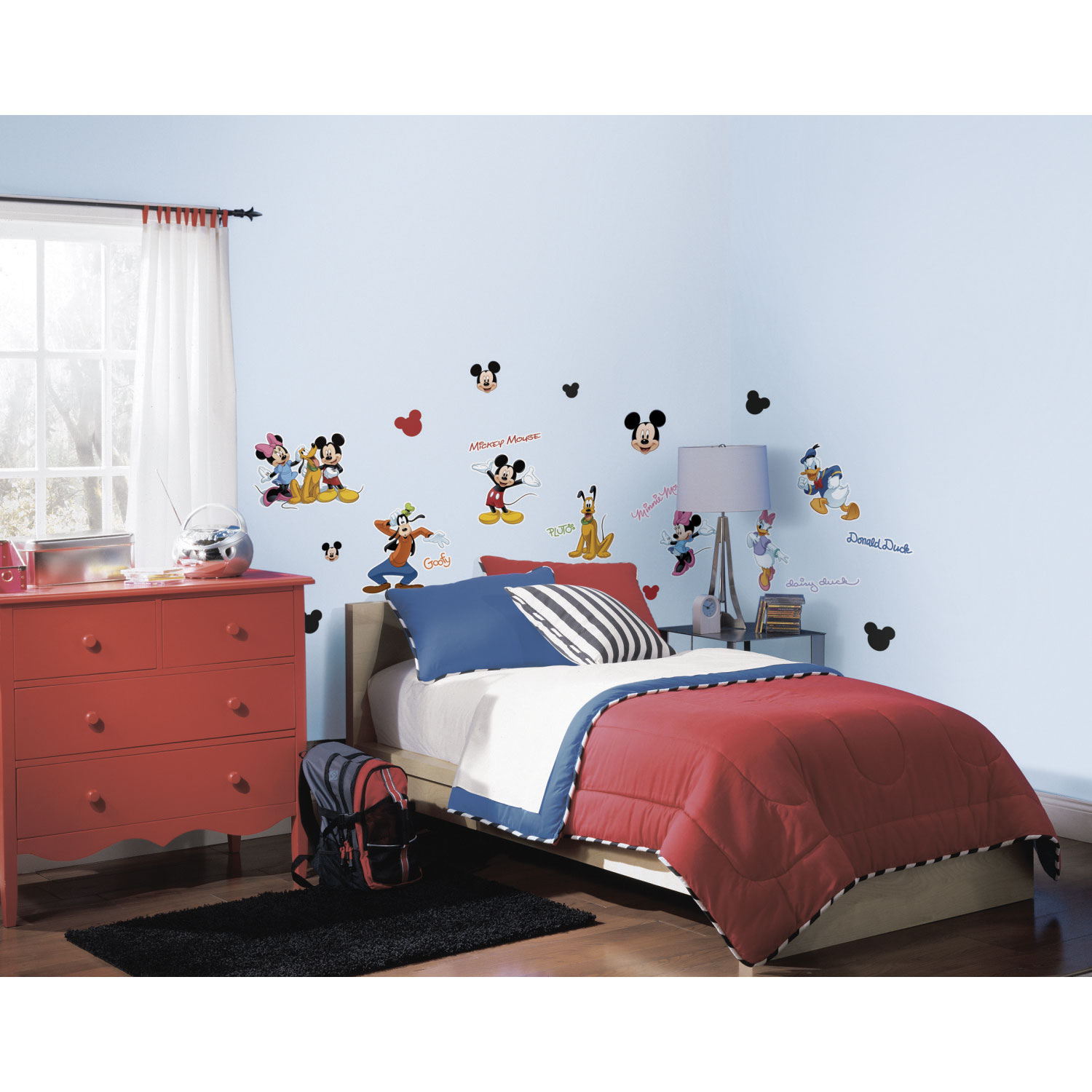 RoomMates Mickey & Friends Peel and Stick Wall Decals - Red/Black