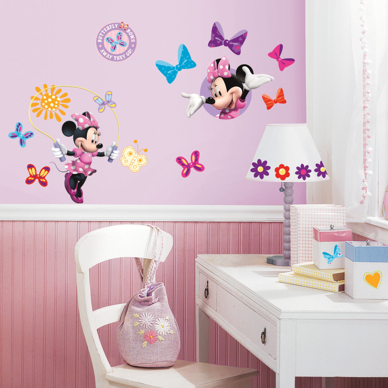 Décalcomanies Minnie Mouse Bow-tique de RoomMates - Rose