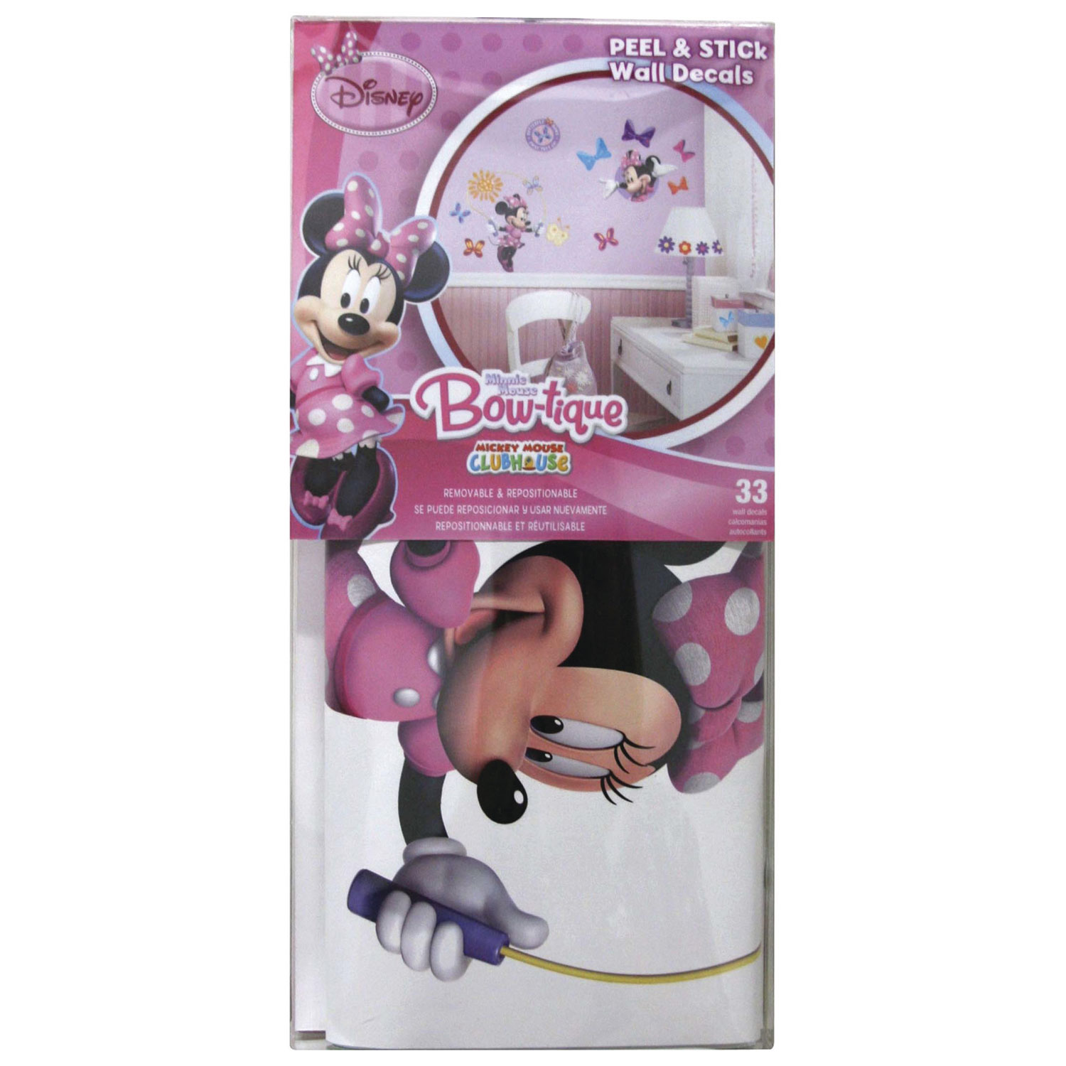 Décalcomanies Minnie Mouse Bow-tique de RoomMates - Rose
