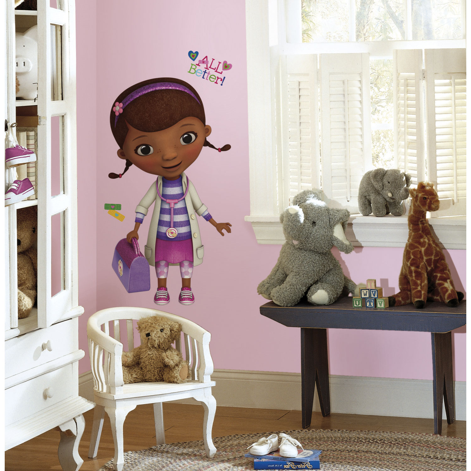 RoomMates Doc McStuffins Giant Peel and Stick Wall Decal - Purple/Pink