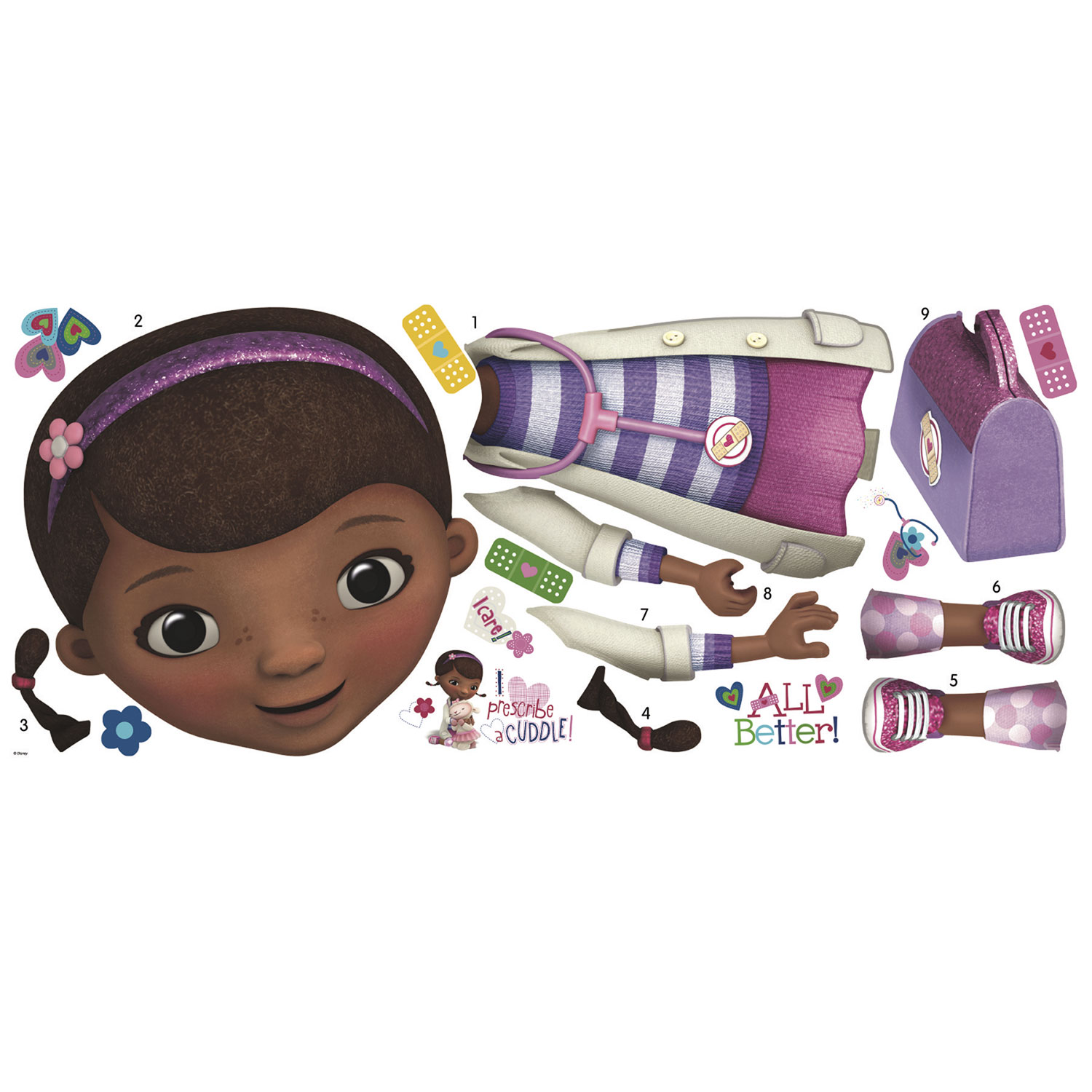 RoomMates Doc McStuffins Giant Peel and Stick Wall Decal - Purple/Pink