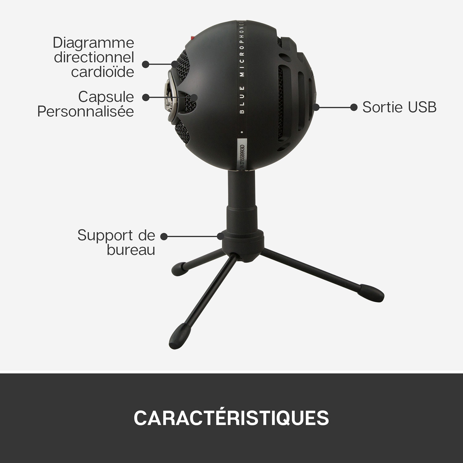 Microphone USB SnowBall iCE de Blue Microphones - Noir