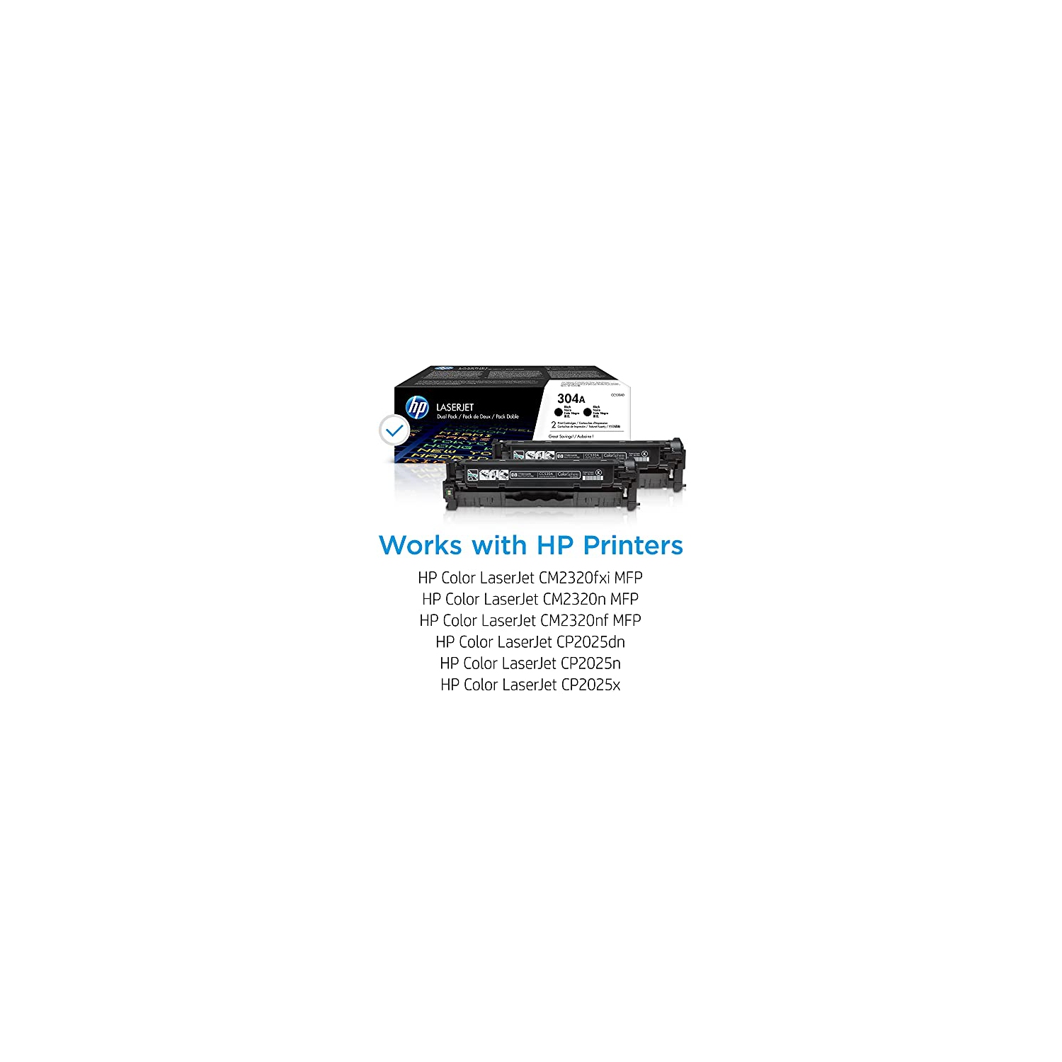 HP 304A Black Original Toner, 2 Cartridges