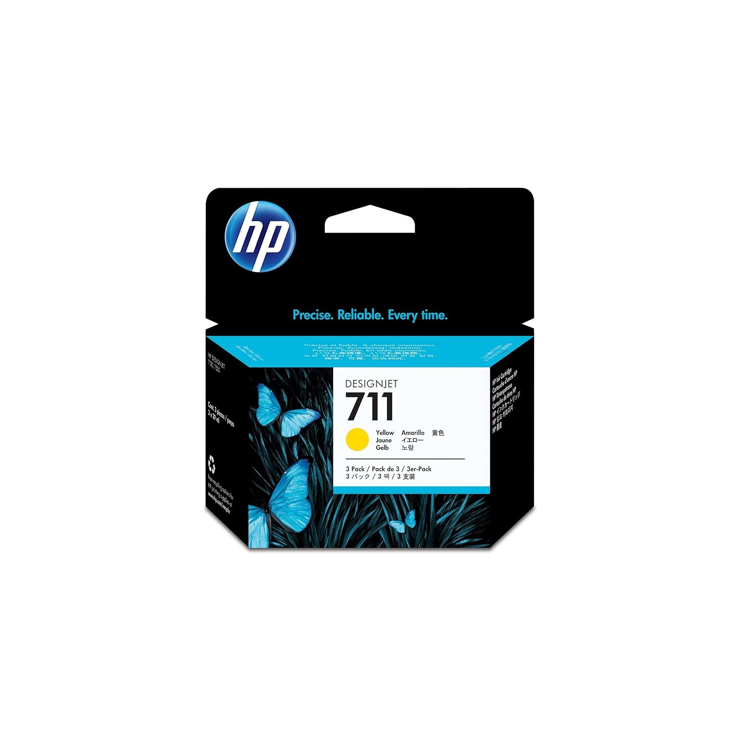 HP 711 29 ml Yellow Ink Cartridges - 3 Pack