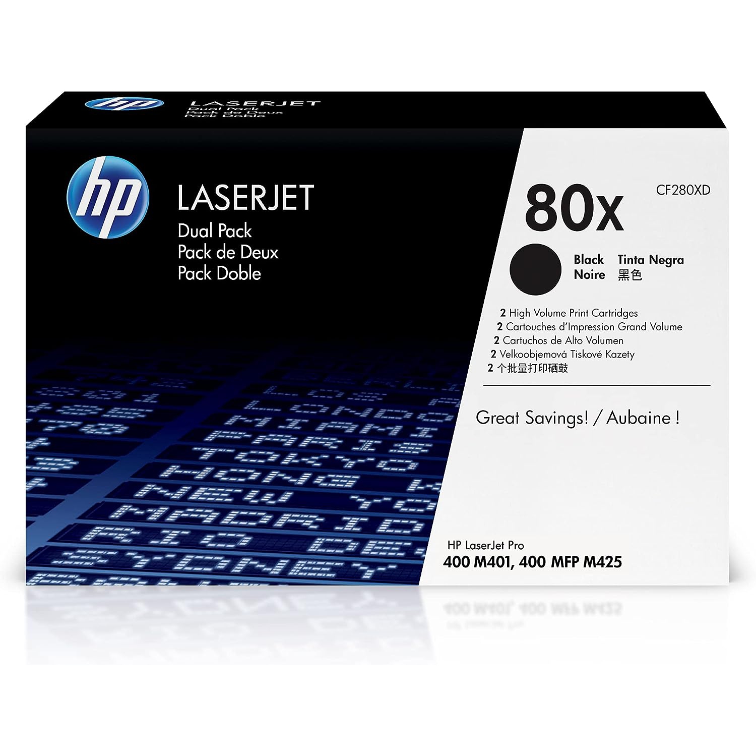 HP 80X 2-pack High Yield Black Original LaserJet Toner Cartridges