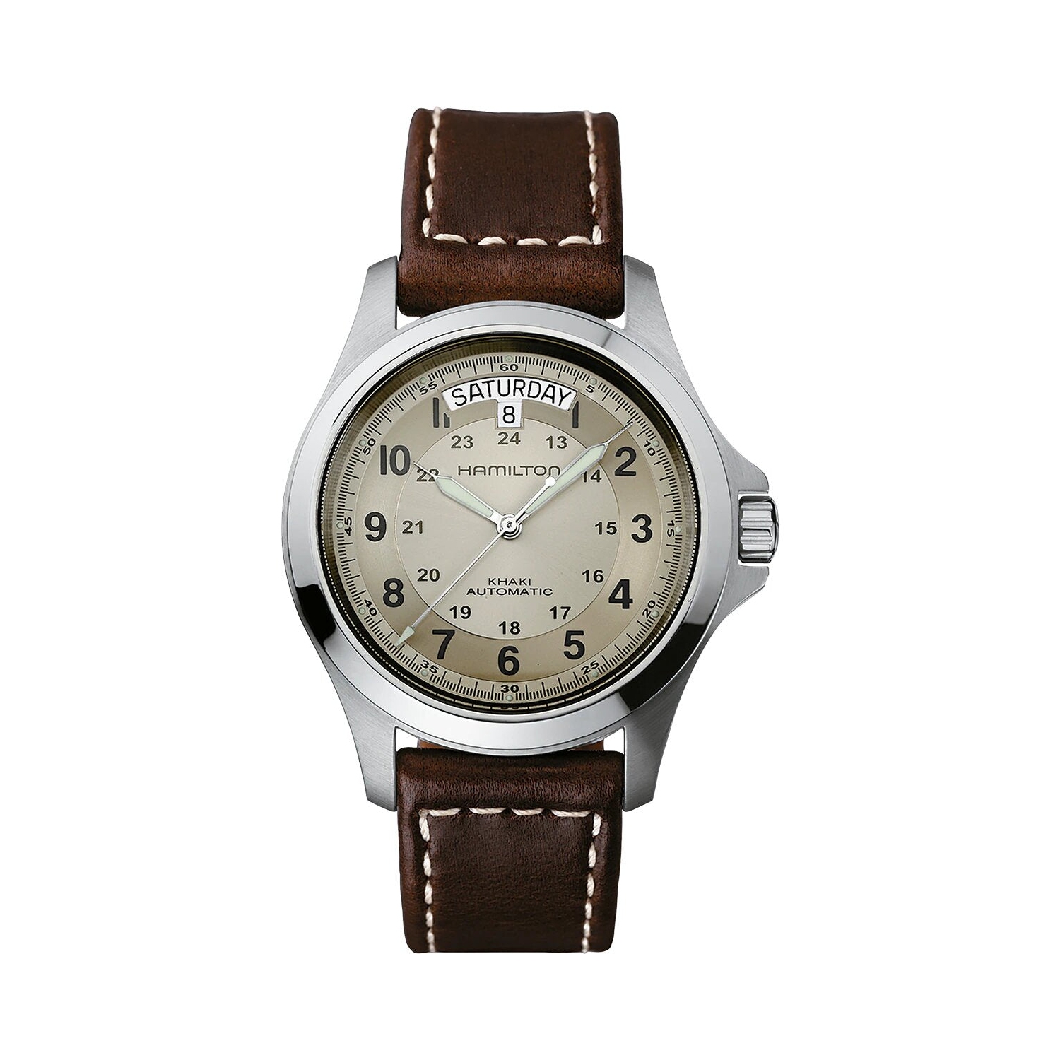 Hamilton Khaki Field King – montre automatique à cadran beige pour hommes, H64455523
