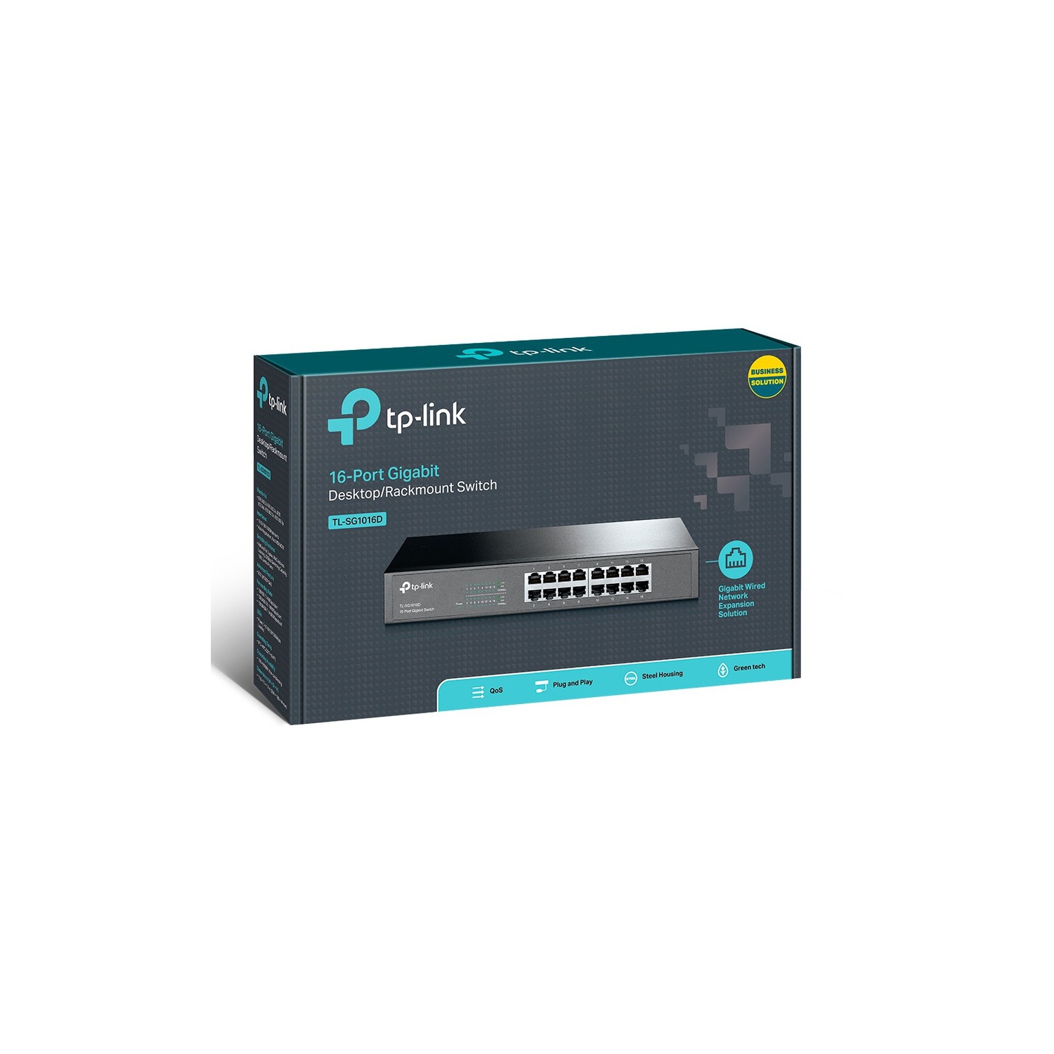 TP-LINK TL-SG1016D 10/100/1000Mbps 16-Port Gigabit 13-inch Rackmountable Switch, 32Gbps Capacity