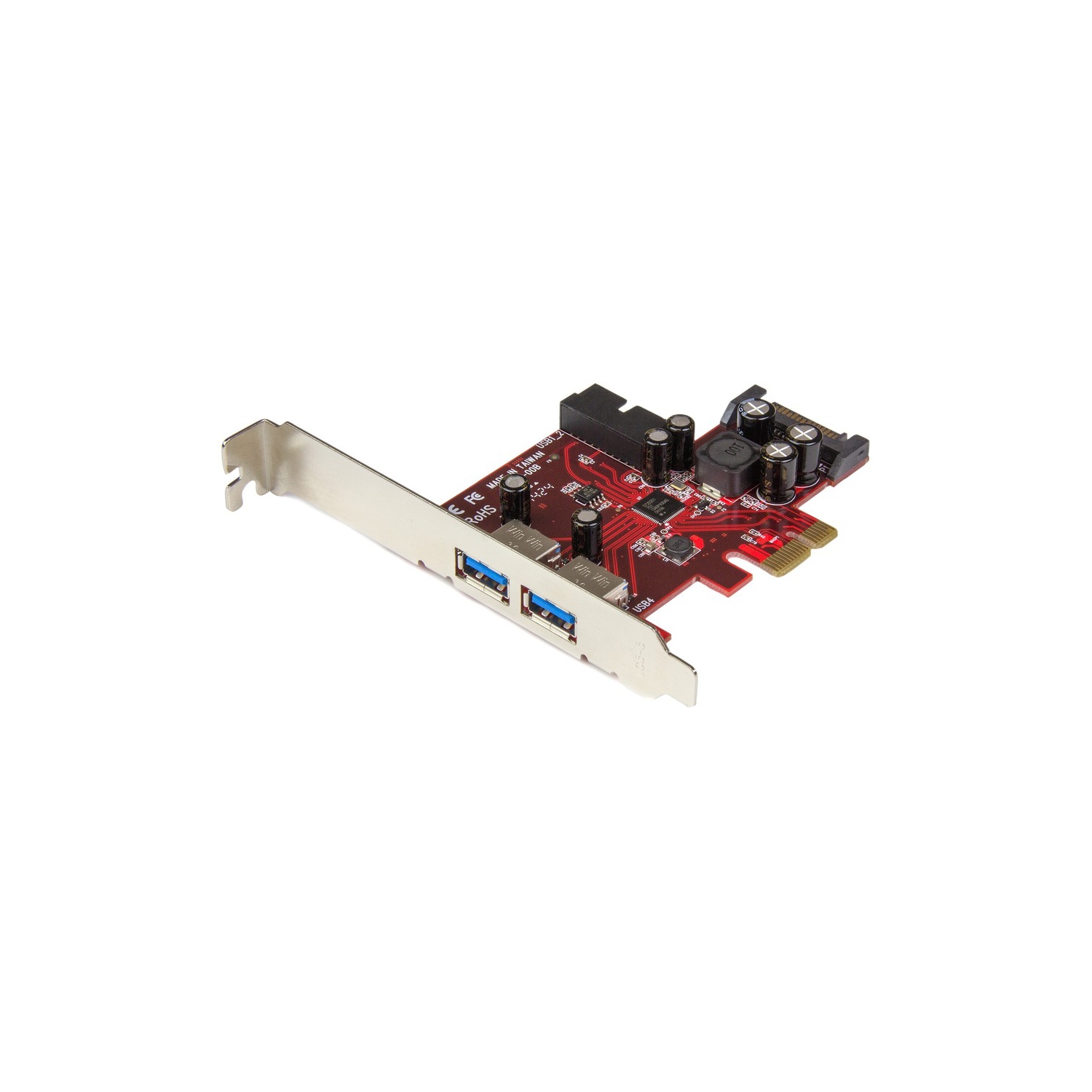 StarTech.com 4-port PCI Express USB 3.0 Card - 2 External, 2 Internal - SATA Power