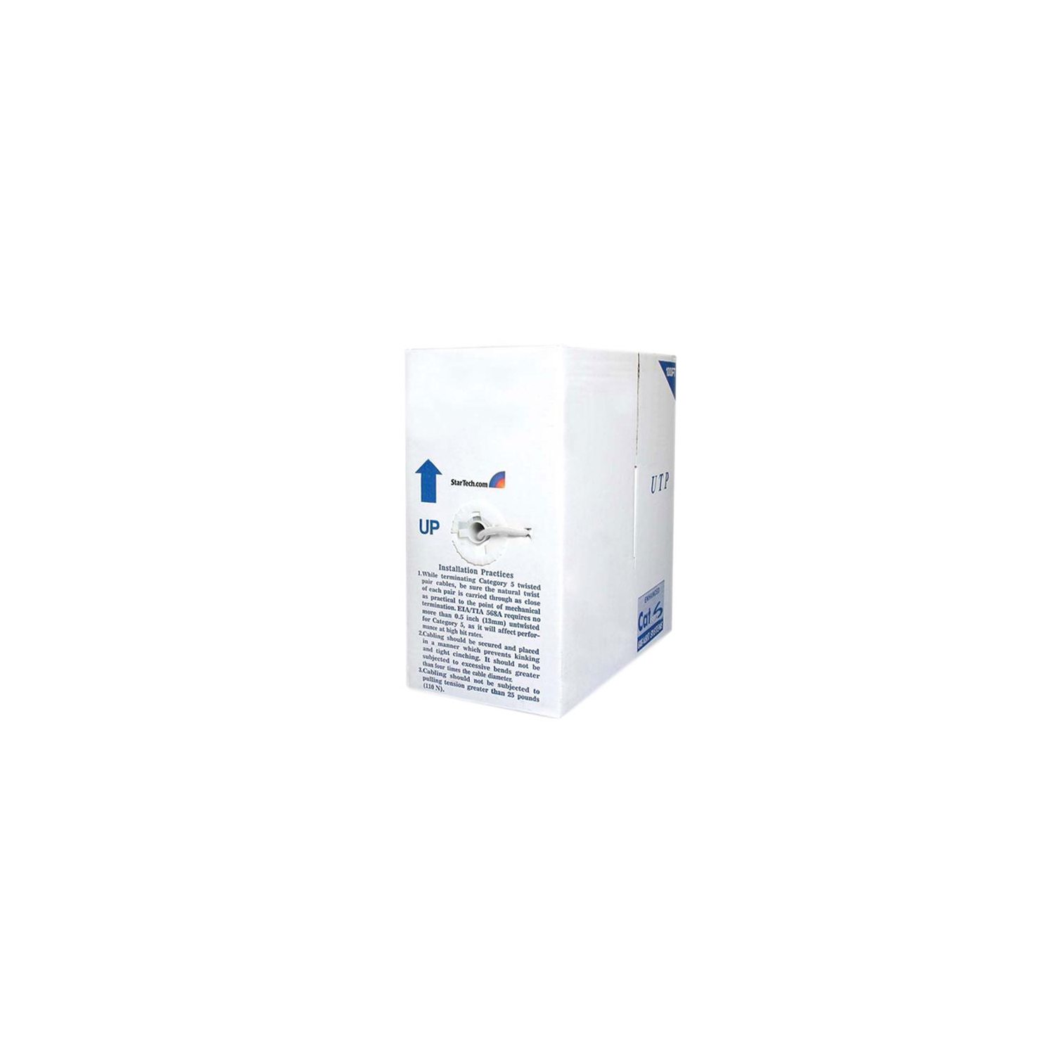 StarTech 1000ft Bulk Cat 6 Ethernet Cable - Stranded - CM-Rated - White