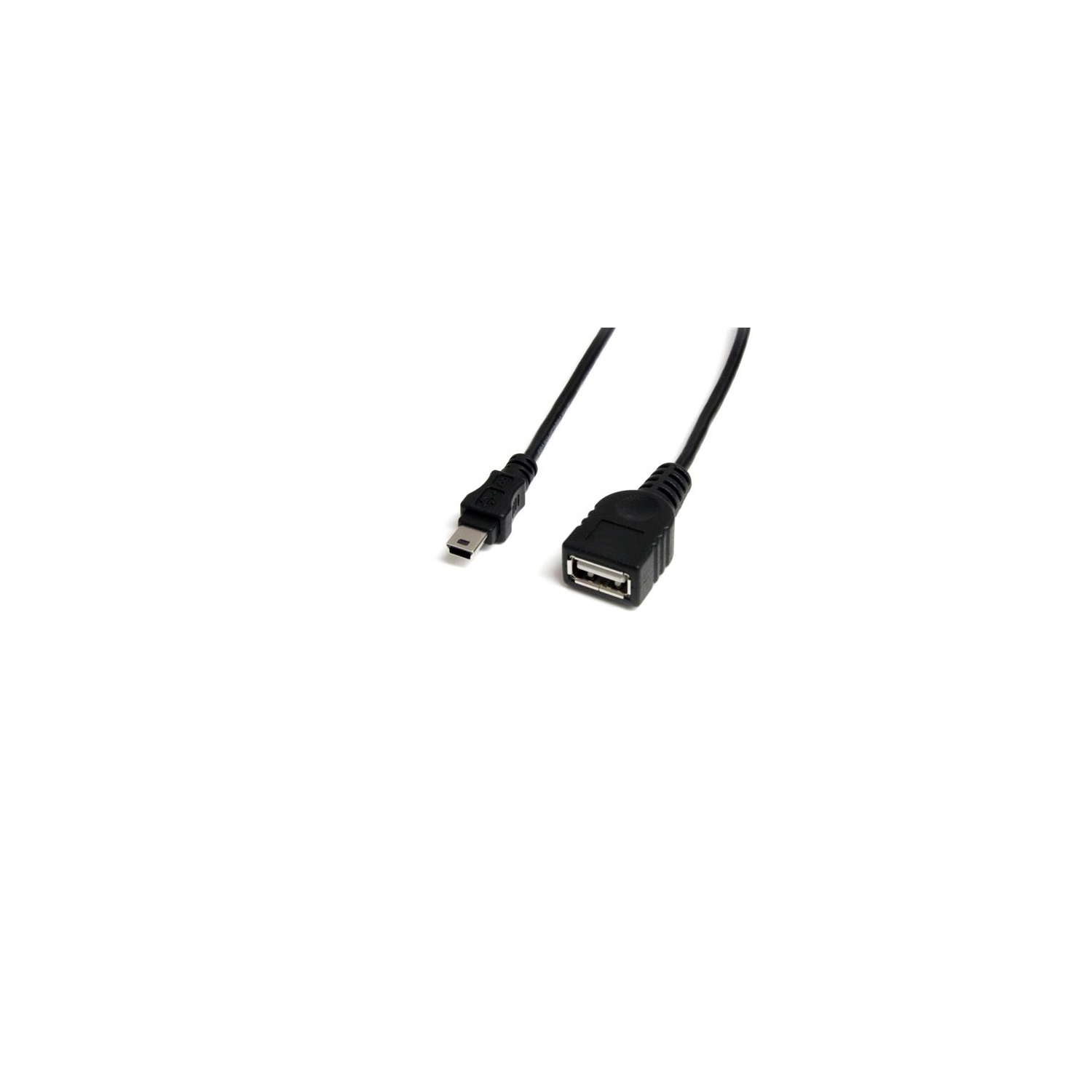 StarTech.com 1 ft Mini USB 2.0 Cable - USB A to Mini BF/M - USB cable - USB  (F) to mini-USB Type B (M) - USB 2.0 - 1 ft - black - USBMUSBFM1