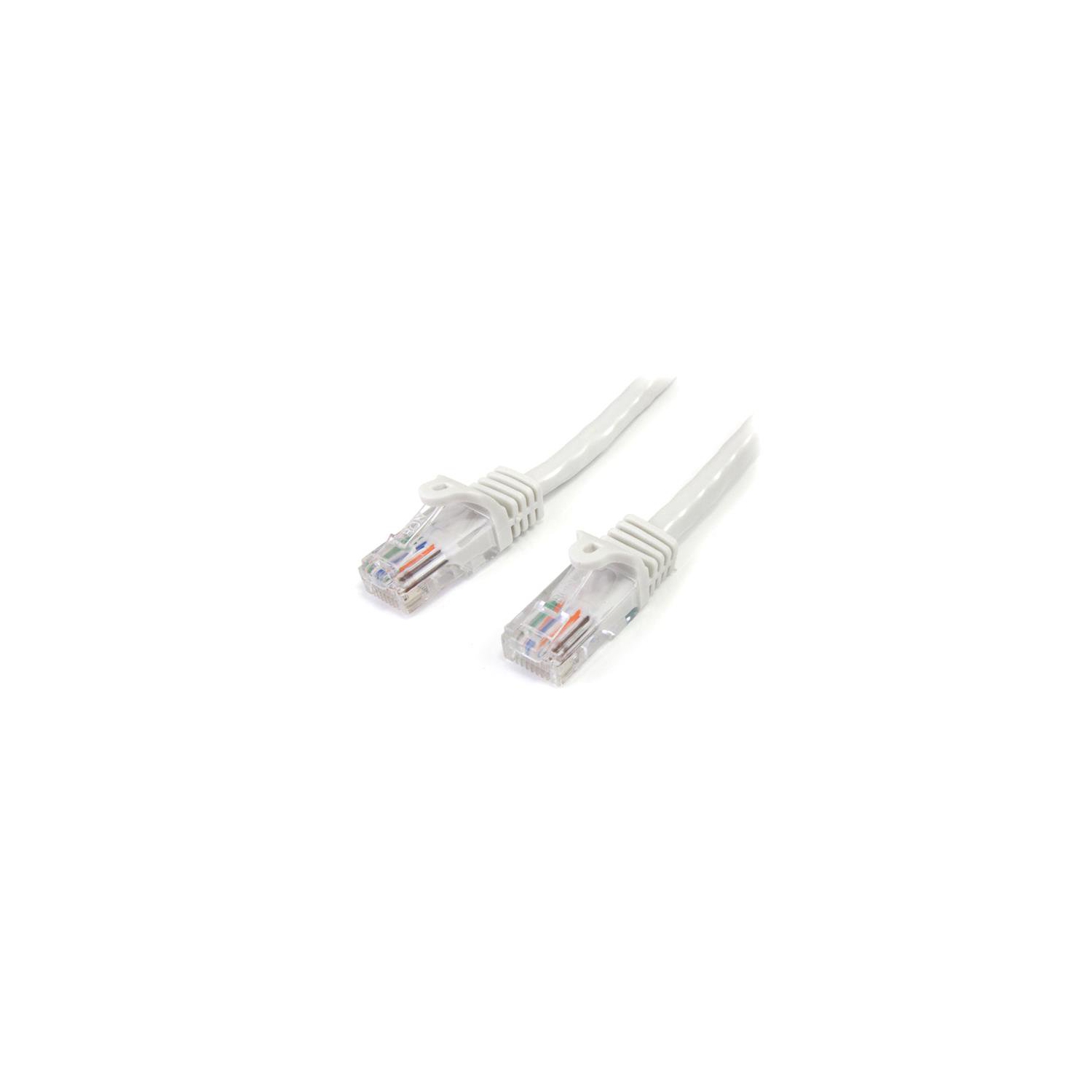 StarTech 7 ft White Cat5e / Cat 5 Snagless Patch Cable 7ft