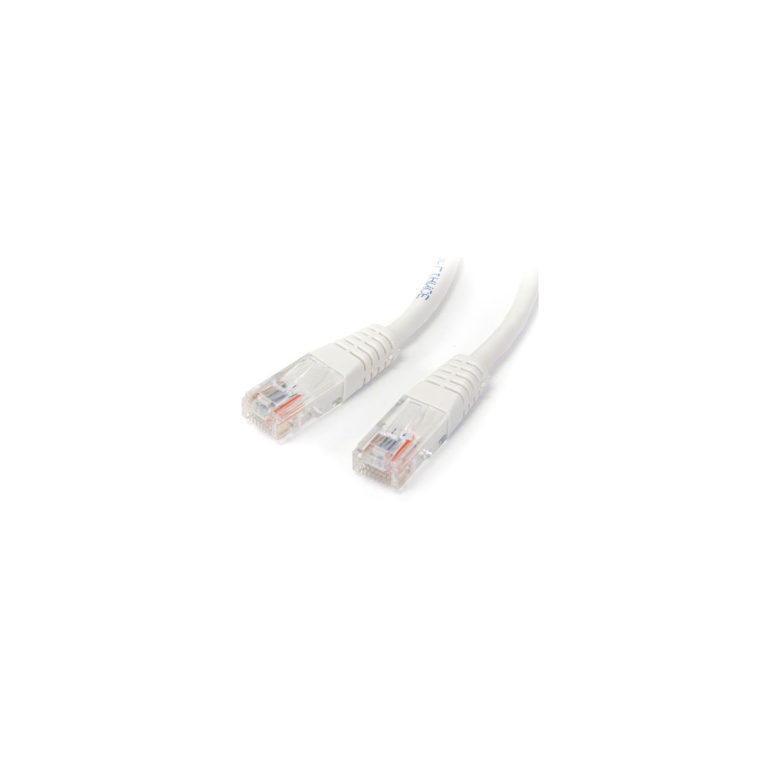 StarTech 2 ft White Cat5e / Cat 5 Molded Patch Cable 2ft